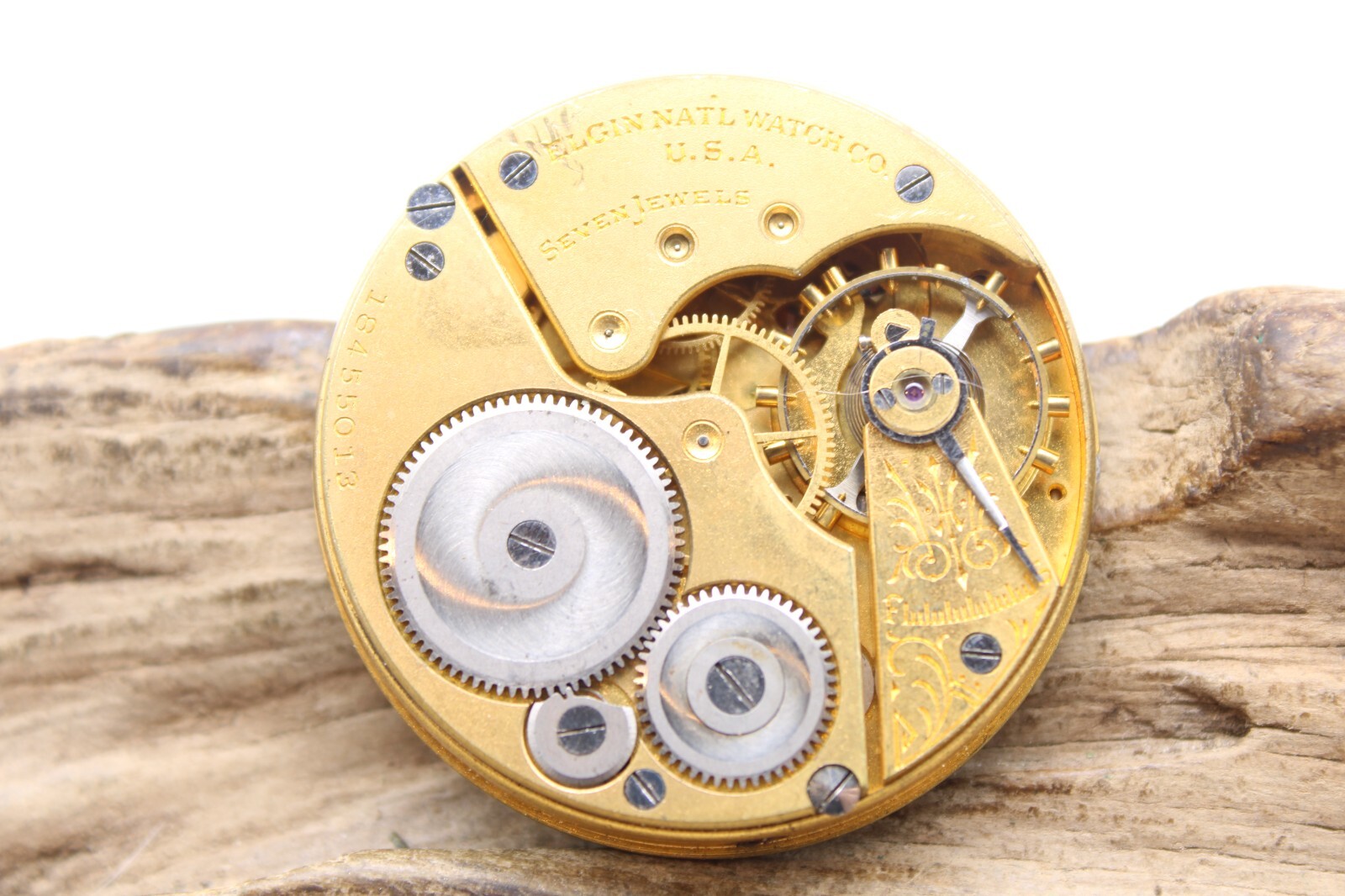 1915 ELGIN POCKET WATCH MOVEMENT 18455013 GRADE 293 16s 7j (FM2)