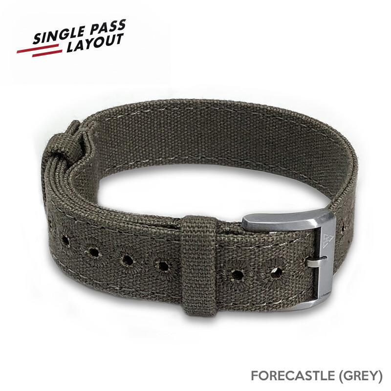 16mm Vintage Military Grey Canvas Watch Strap WWII A-11 A11 Hack