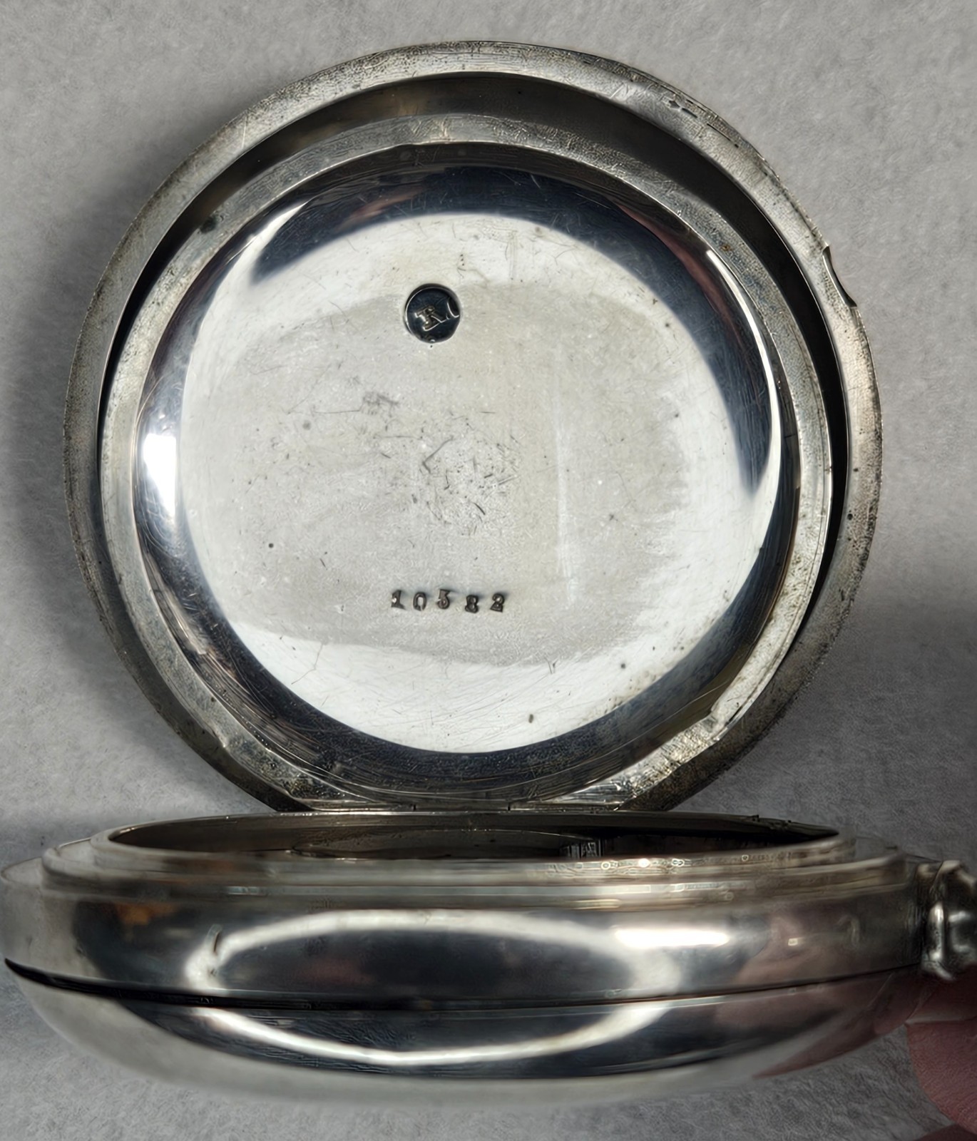 18s RC Green Pottsville PA Coin Silver Eagle Marked Pocket Watch Case 1870 Nice!