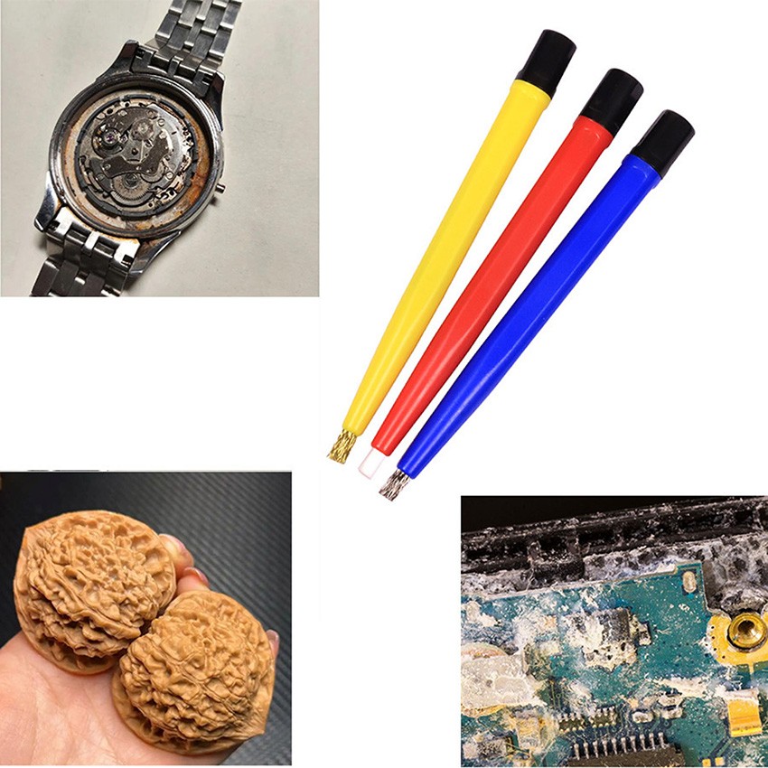 Watch Repair Tool Watch Rust Removal Brush Pen Glass Fiber / Brass /Steel Pen