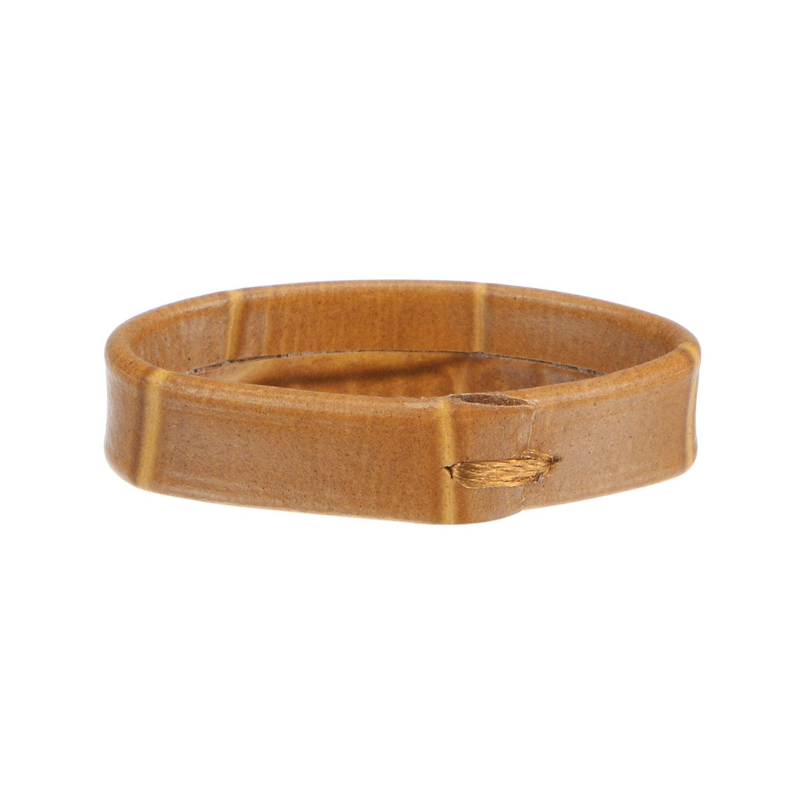 6 Pcs PU Leather Loops Retaining Ring for 22mm Width Watch Band, Brown
