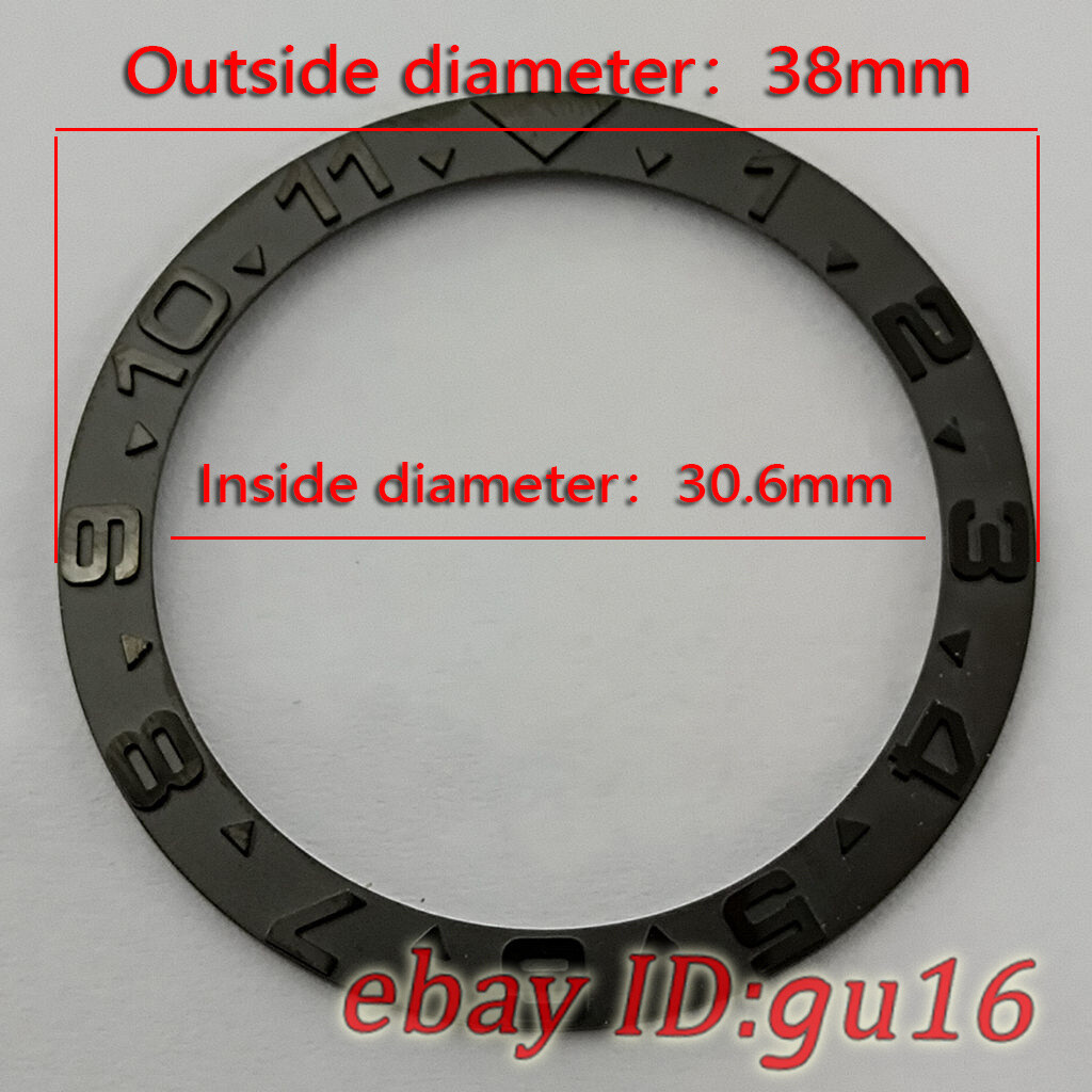 38mm Gold Black Silver stainless steel bezel insert for 40mm men automatic watch
