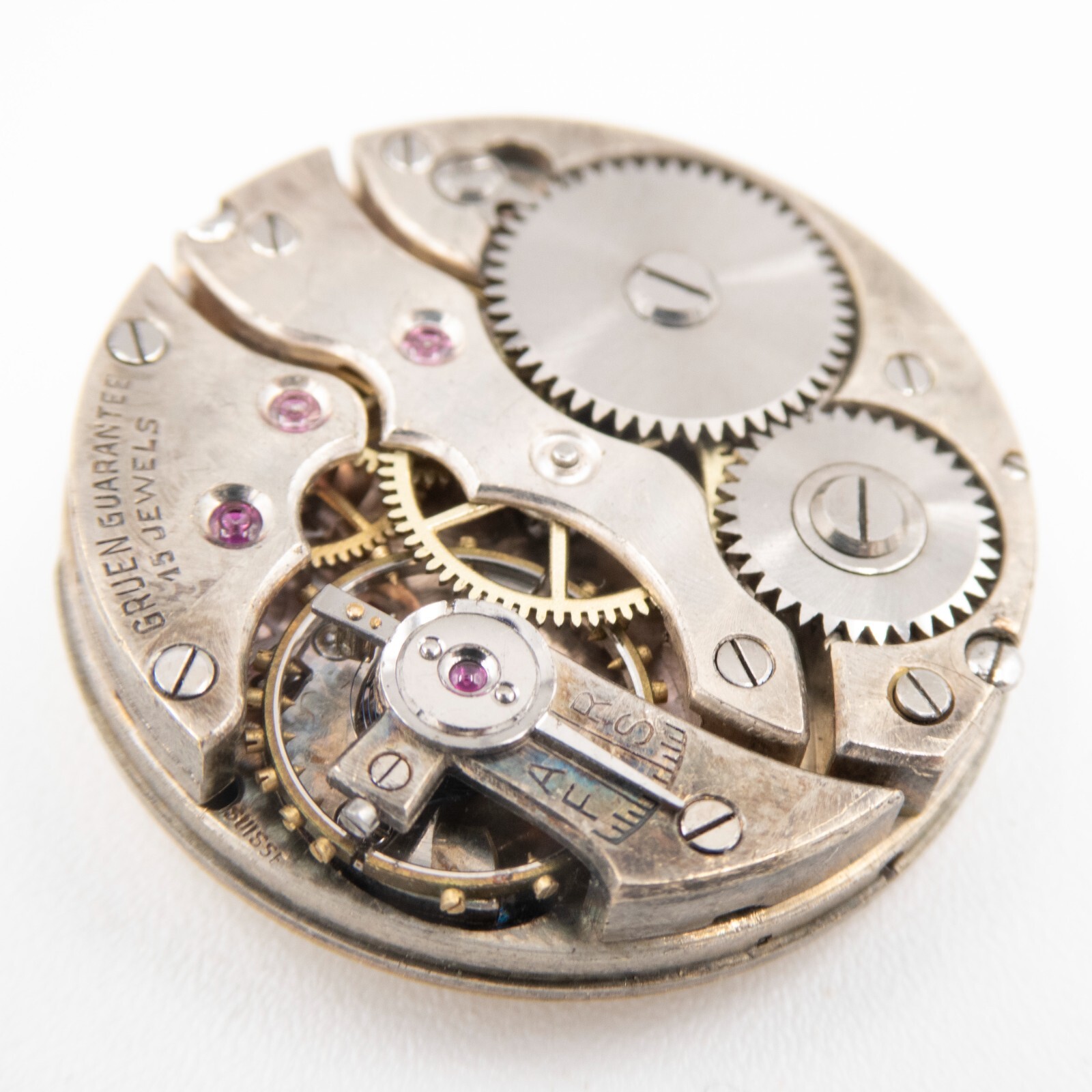 Gruen 25.1 x 6.4 mm 15-Jewel 2-Adjustment Antique Pocket Watch Movement