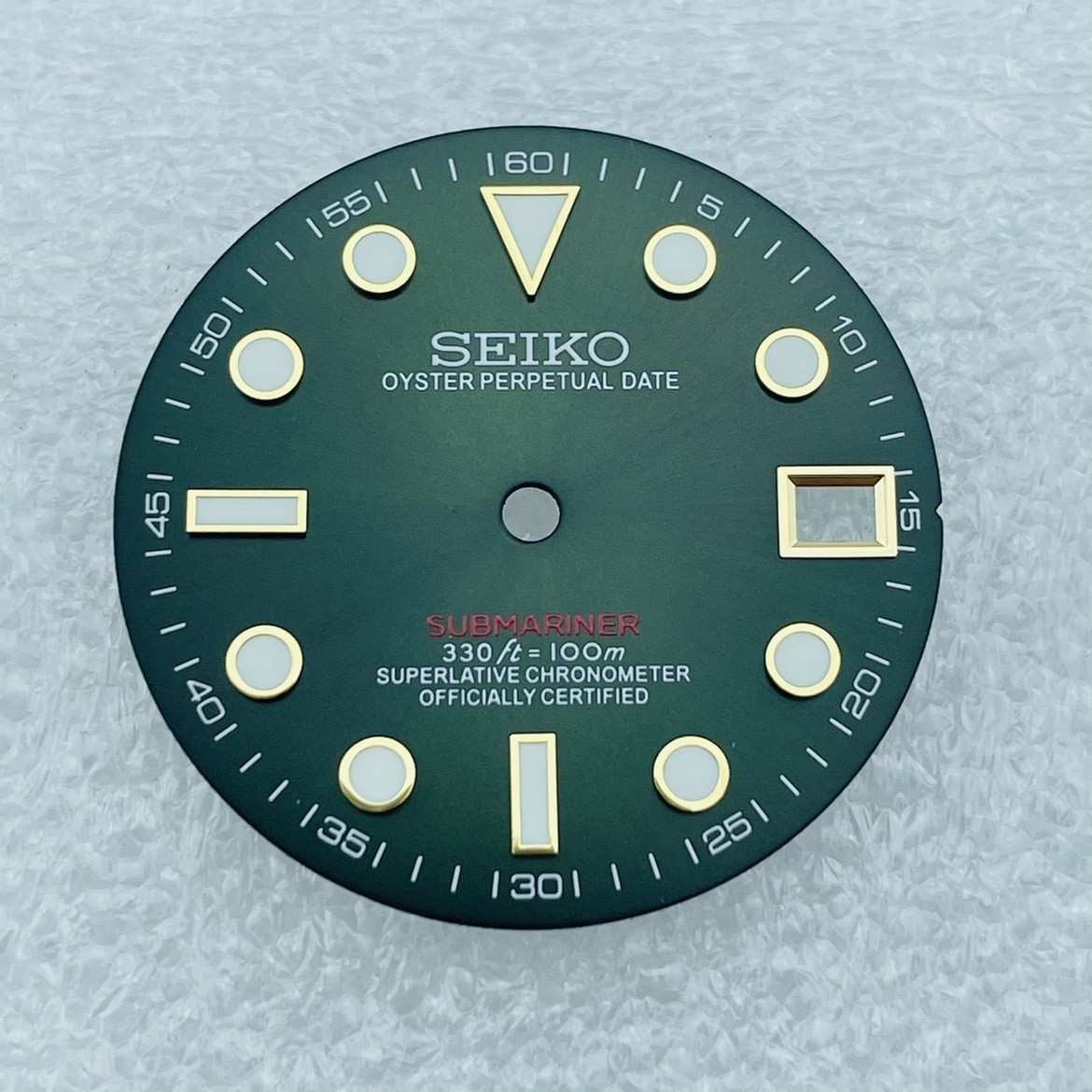 28.5mm Green Luminous Watch Dial Date Fit NH35 NH36 Movement