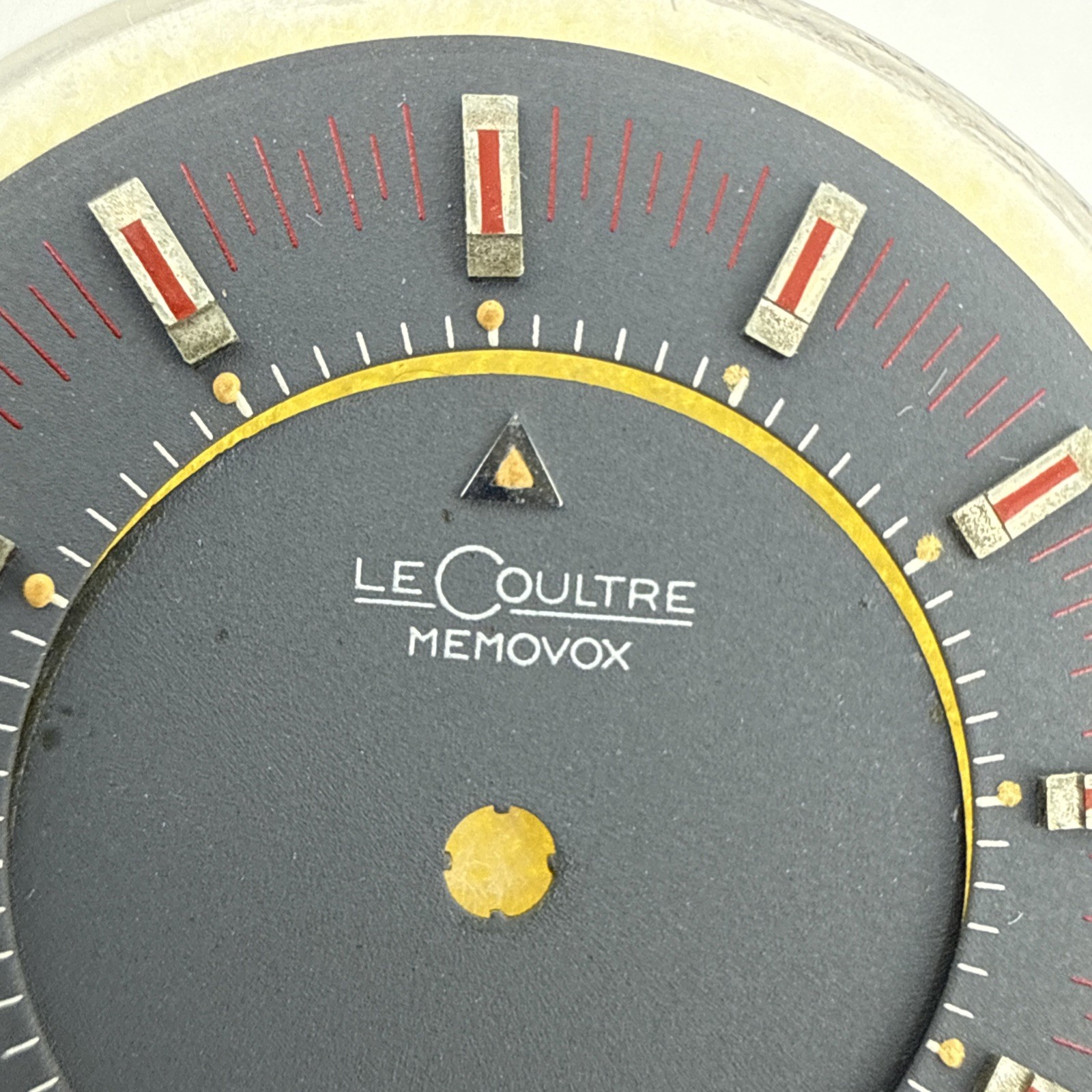LeCoultre Memovox Automatic Watch Dial 30.5MM Grey & Red Markers New Old Stock