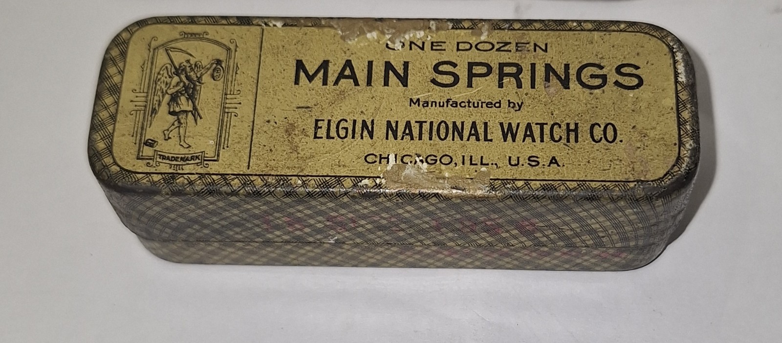 6 X Elgin Size 18 Mainspring Part No. 1956 Thick .007 in Original Tin Box N.O.S.