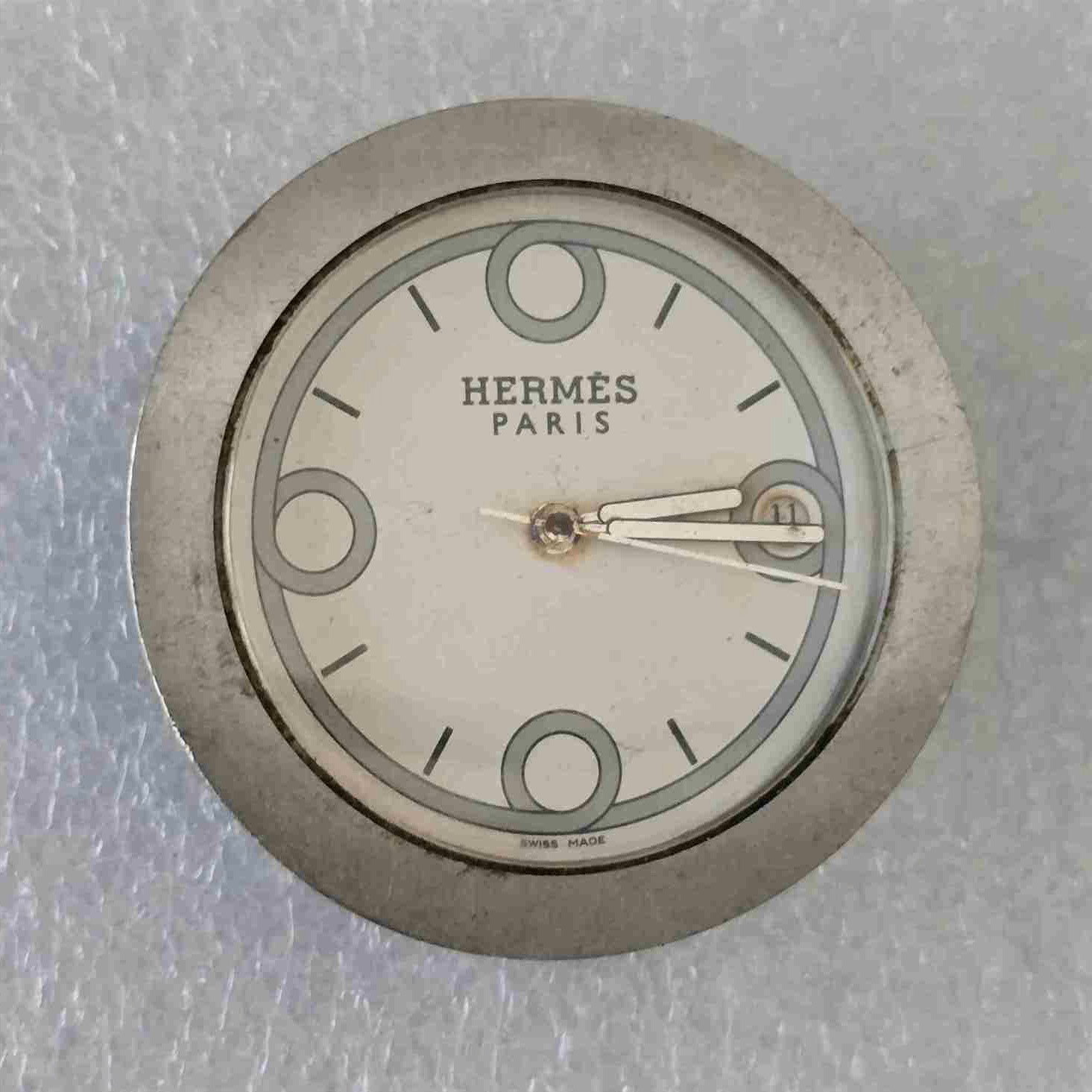 HERMES BARENIA RONDO Steel Wristwatch. Ref: BR1.710. For Parts