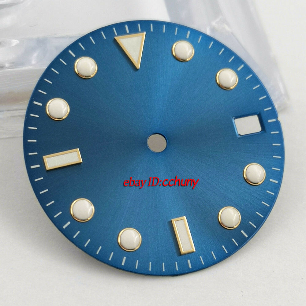 29mm/31.5mm sterile blue watch Dial fit NH35 Automatic Movement watches
