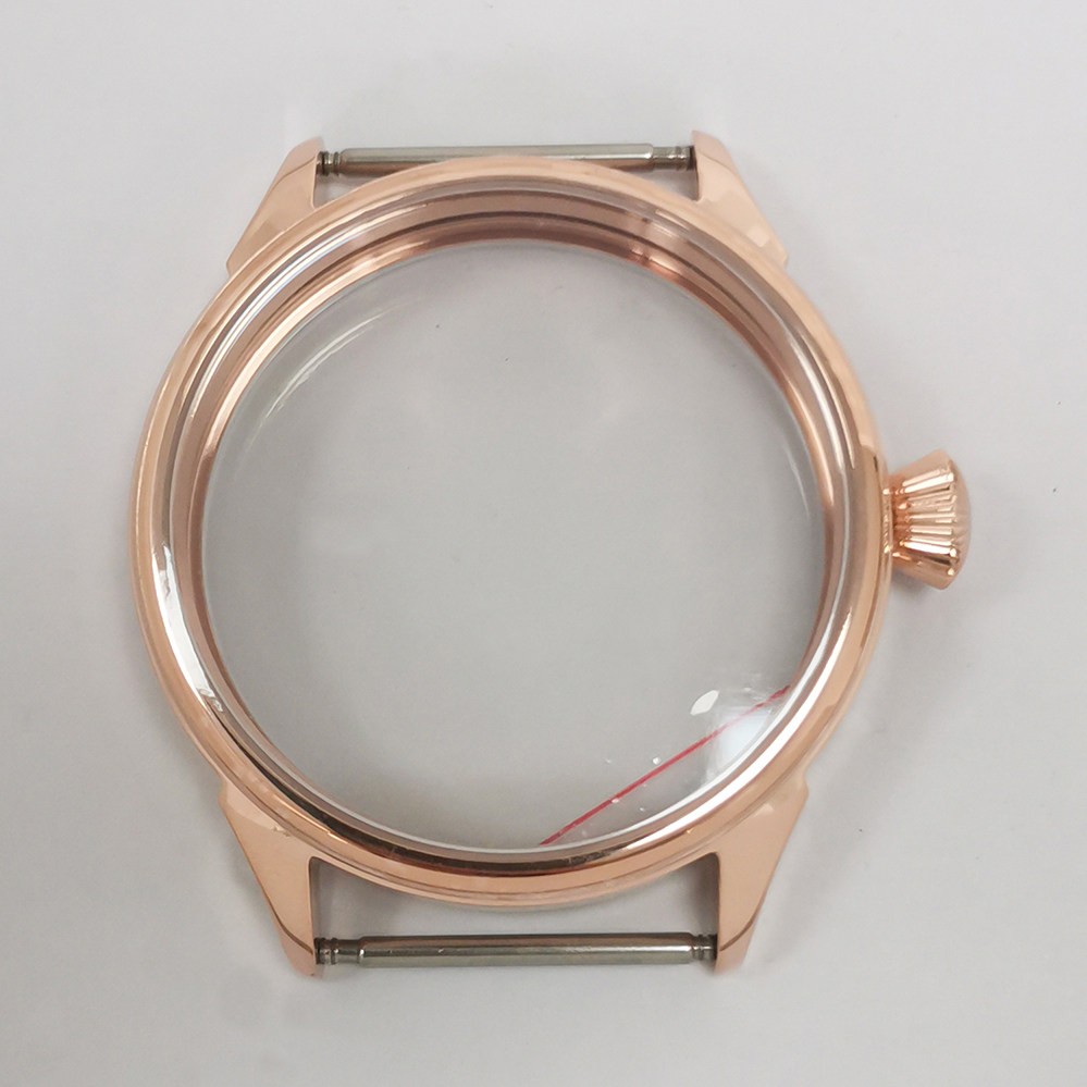 42mm Stainless steel Watch Case Mineral mirror surface For ETA6497/6498 ST3600
