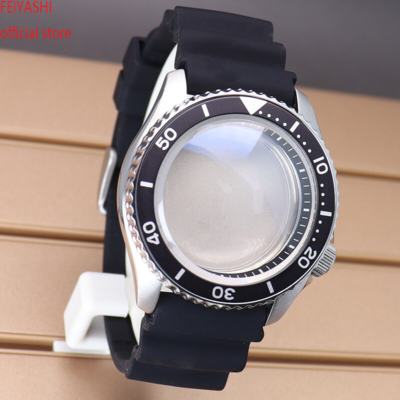 42.5mm Watch case strap with black aluminum ring For Seiko Nh35 NH36 38 Movement