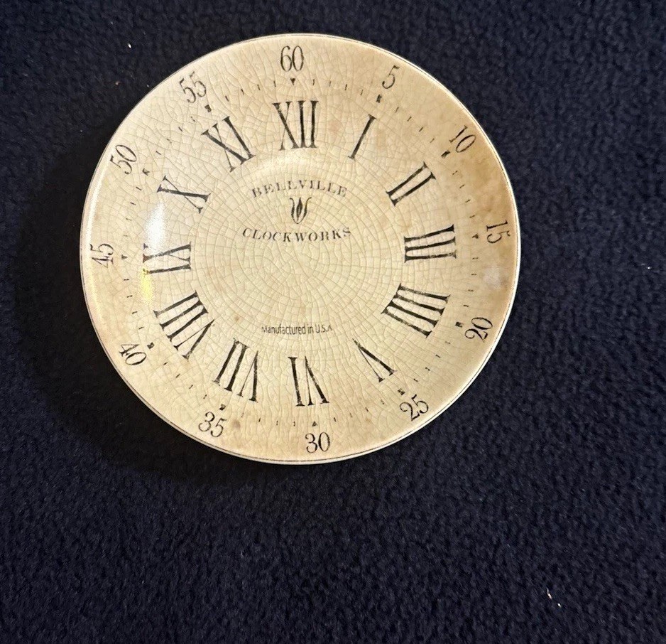 Clock Plate Roman Numerals White Enamel