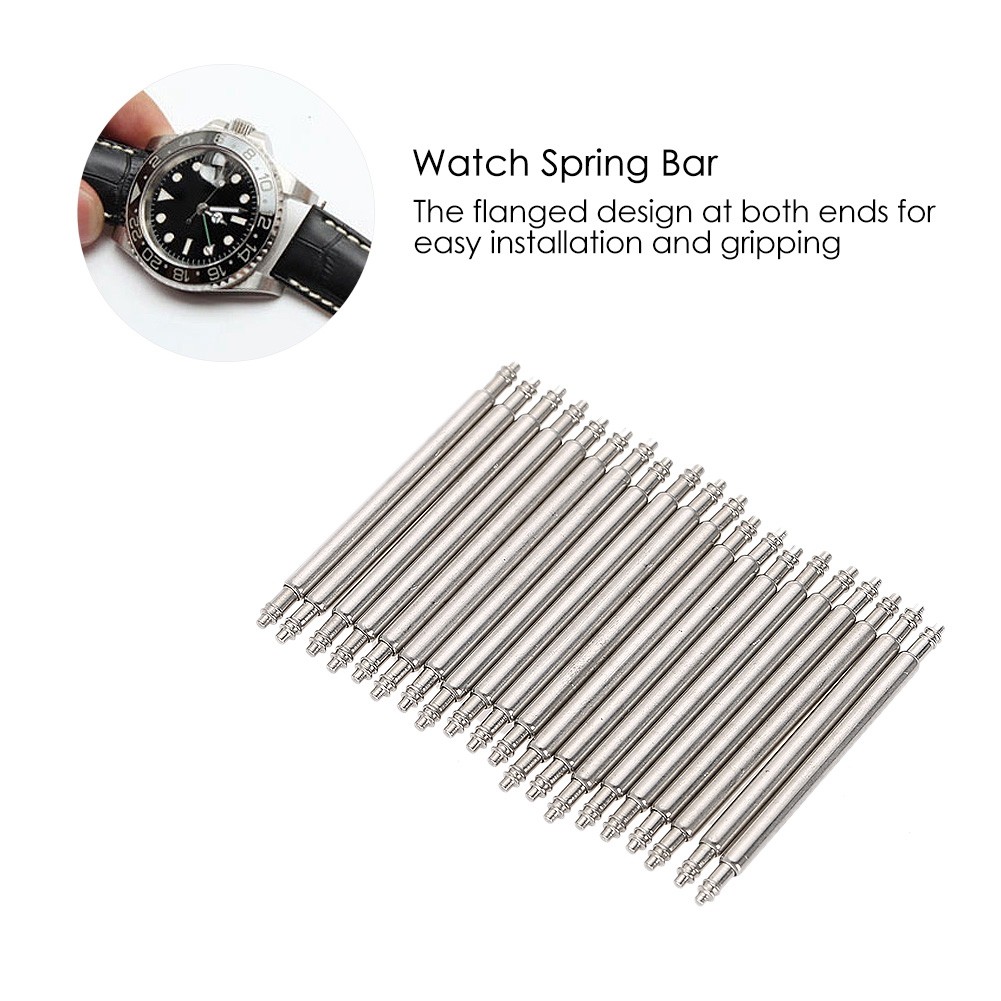 20pcs Watch Pin Bar Spring Bars Watches Strap Link Wristwatch Band Steel Tool