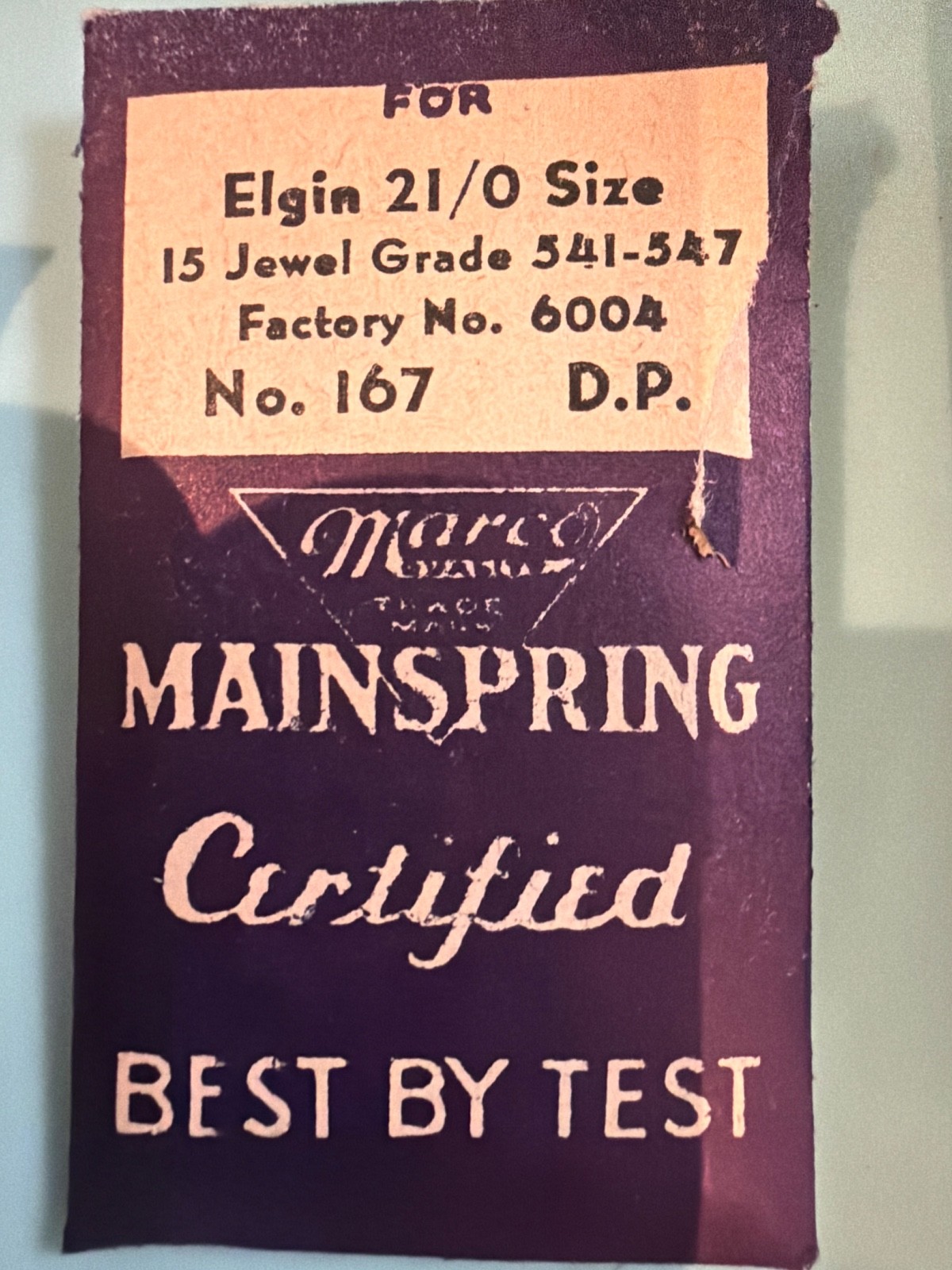 Elgin Mainspring- NOS – Various Calibers