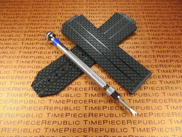 HUBLOT Rubber Strap Watch Band H Screw Driver 44 44.5 mm Big Bang 24mm Buckle H