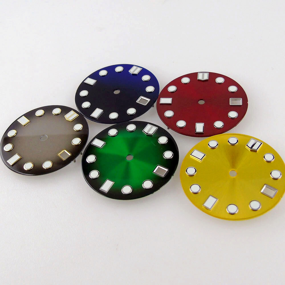 28.5mm Black White Green Watch Dial For NH35A NH36A 3 3.8 4.1 o’clock Crown
