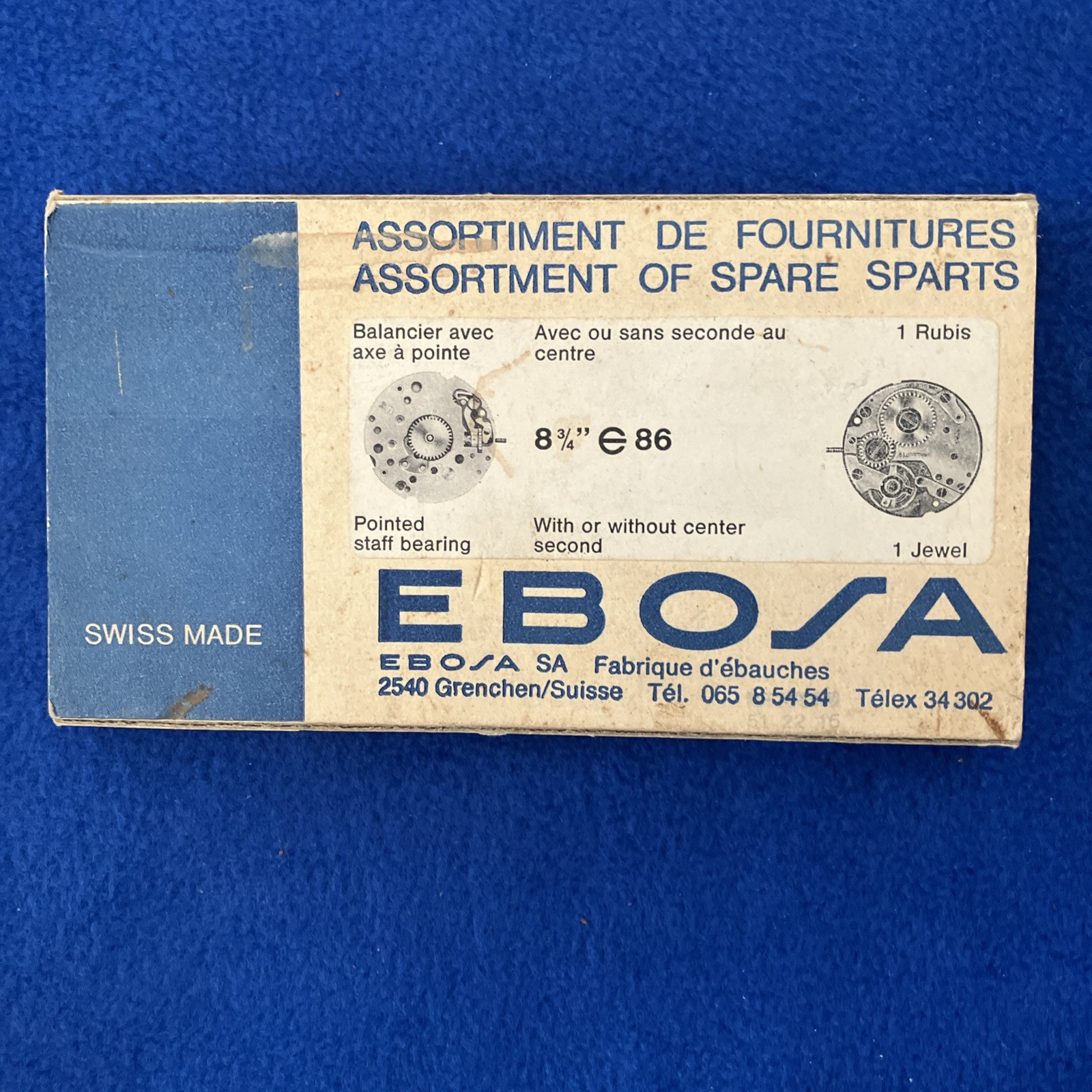 EBOSA Assortment of Spare Watch Parts Swiss Made, Please see pics