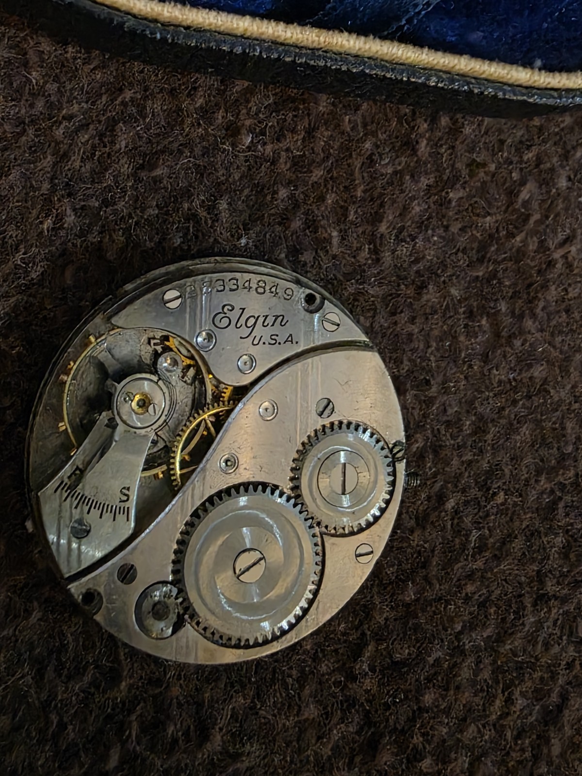 antique Elgin 25mm Mechanical Wristwatch Movement 430, silver dial & case