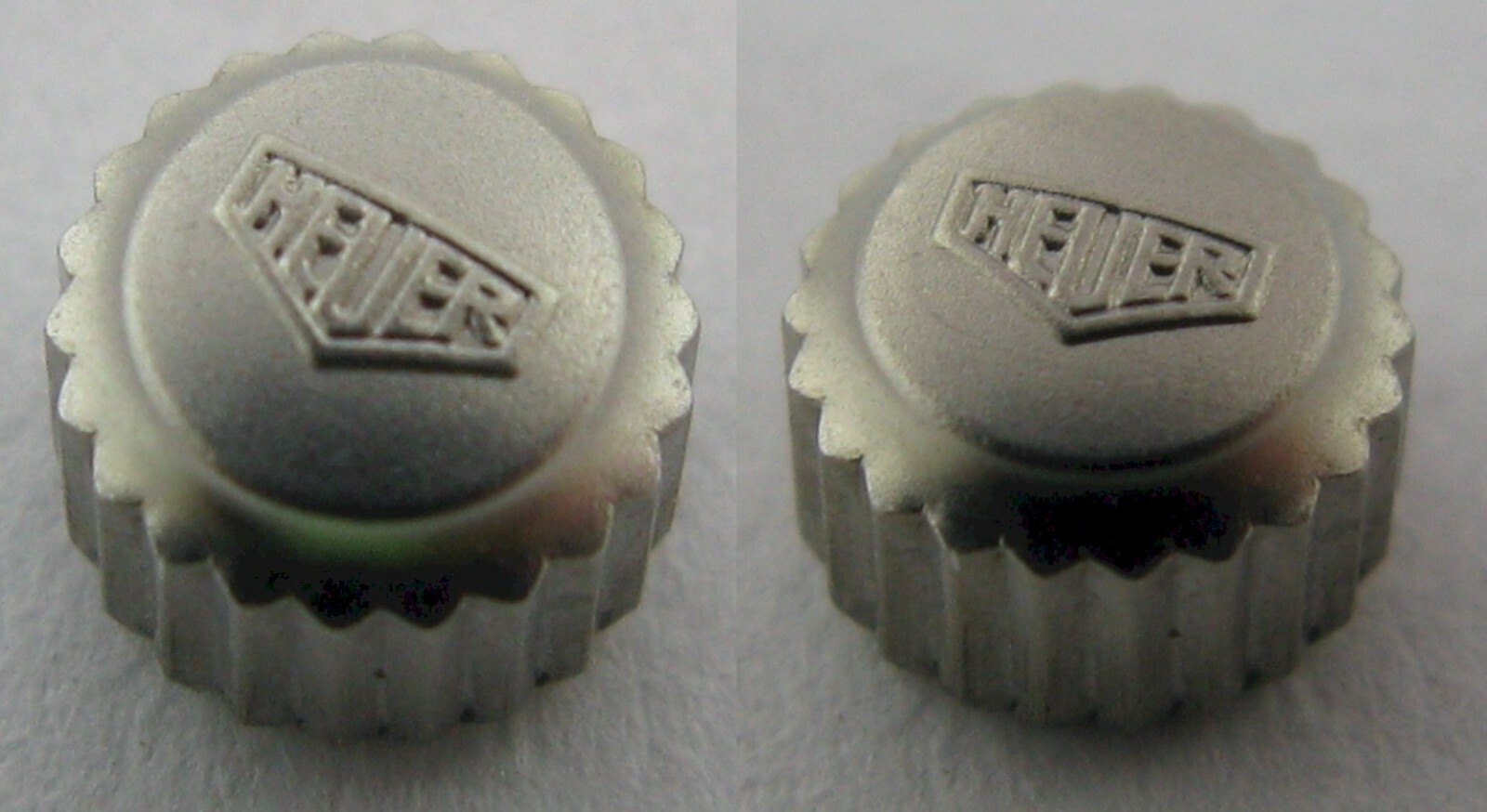 Heuer crown in matte stainless steel diameter 4.4 mm, * tap 10 *