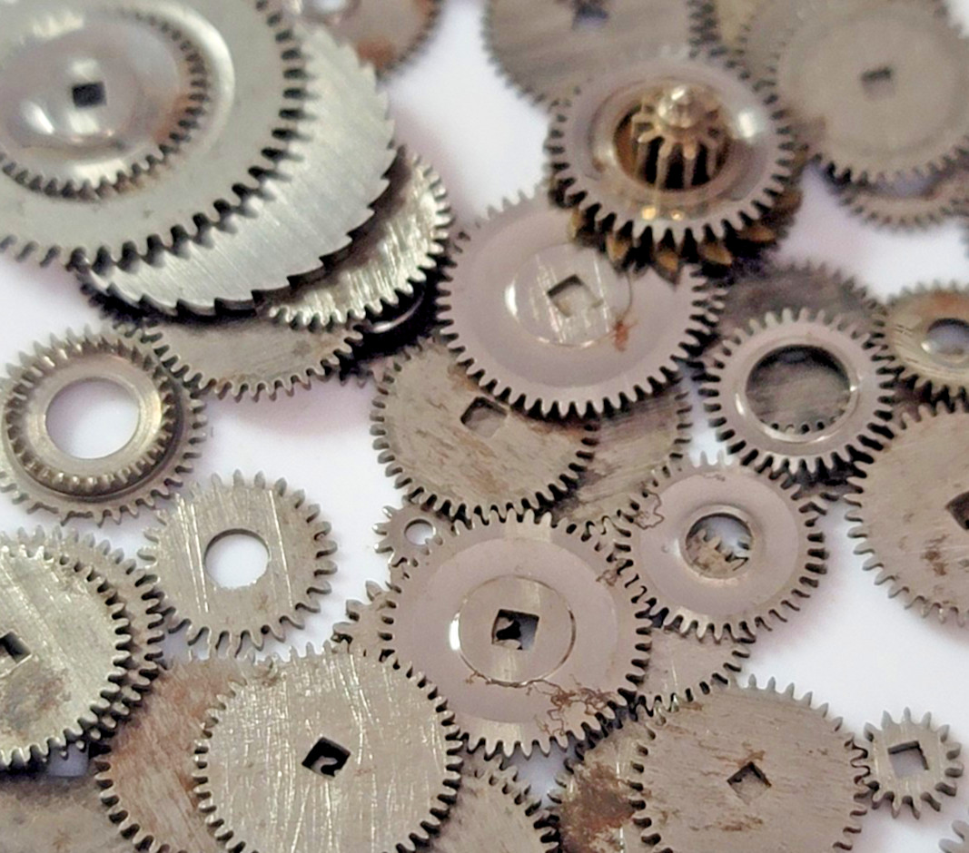 Vintage Watch Movement Gears Ratchet Crown Wheels Lot 60pc Pocket Wrist – C00