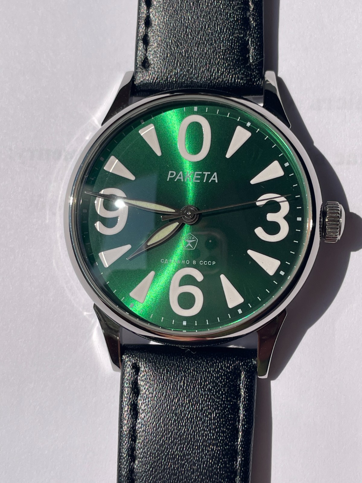 RAKETA ZERO 2609 HA mechanism USSR case steel MANS WRISTWATCH marriage new