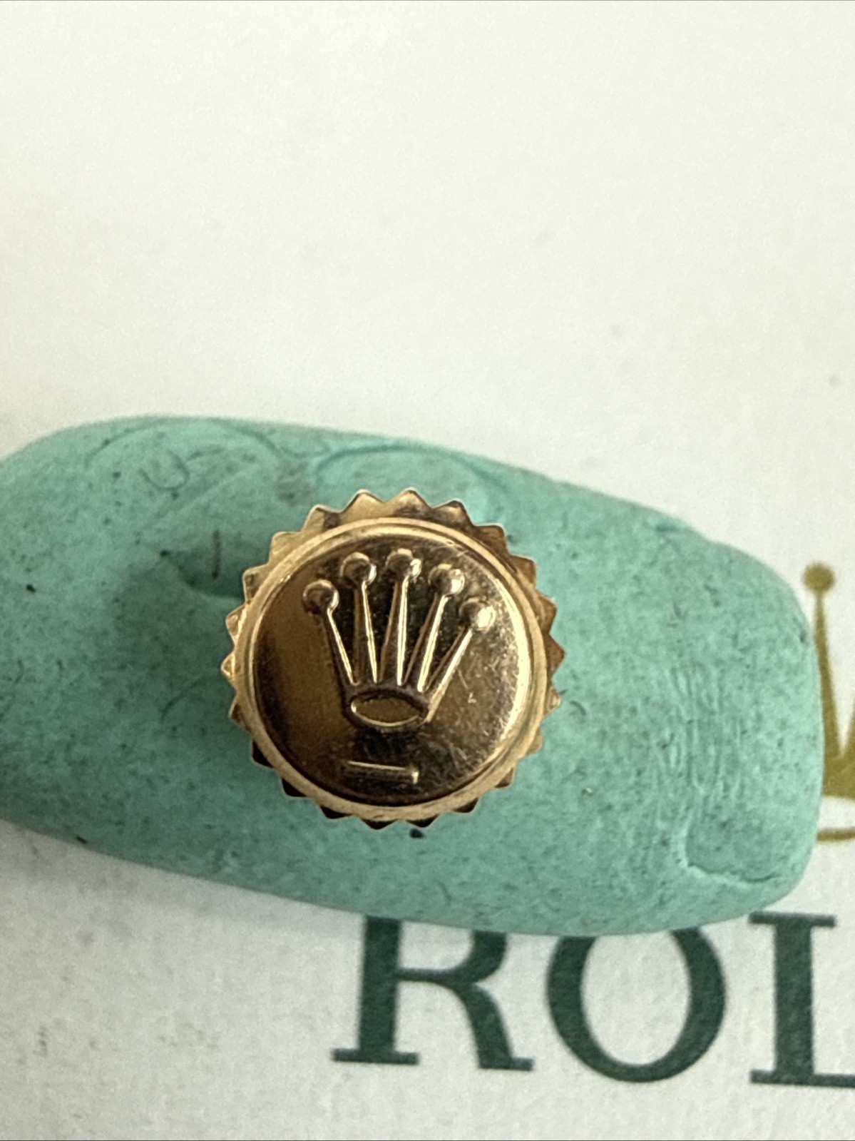 GENUINE Rolex Crown 24-600-8 Gold 6 mm For 16013 Day Just Perfect Condition .