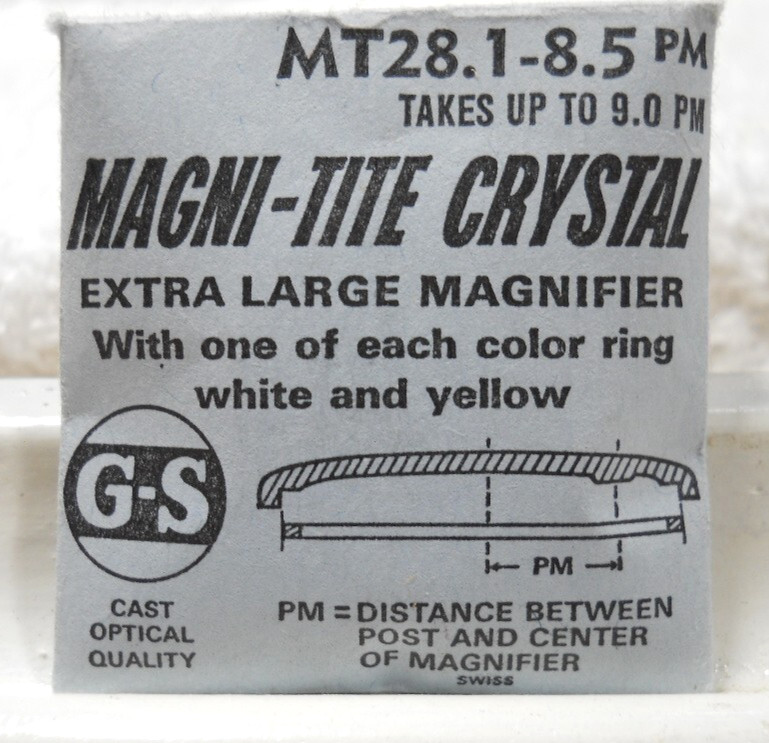 GS MT28.1-8.5 Magnifier Watch Crystal 28.1 mm Silver Gold Ring Replacement Part