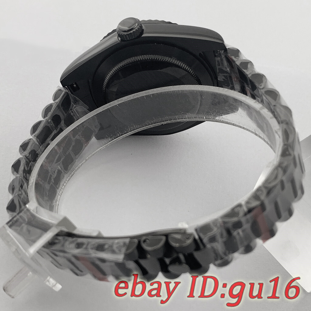 36mm/40mm Black Watch Case President Strap Fit NH35 NH36 Miyota8215 ETA2836/2824