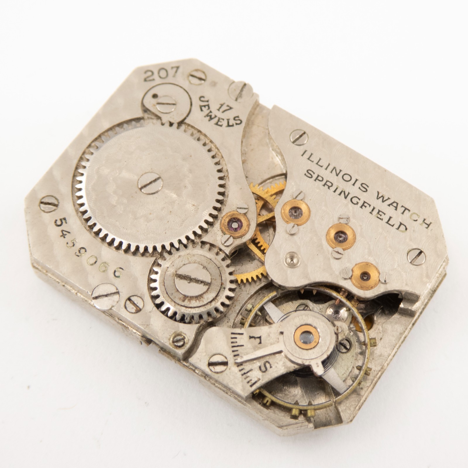 Vintage Illinois Caliber 207 17-Jewel Wristwatch Movement
