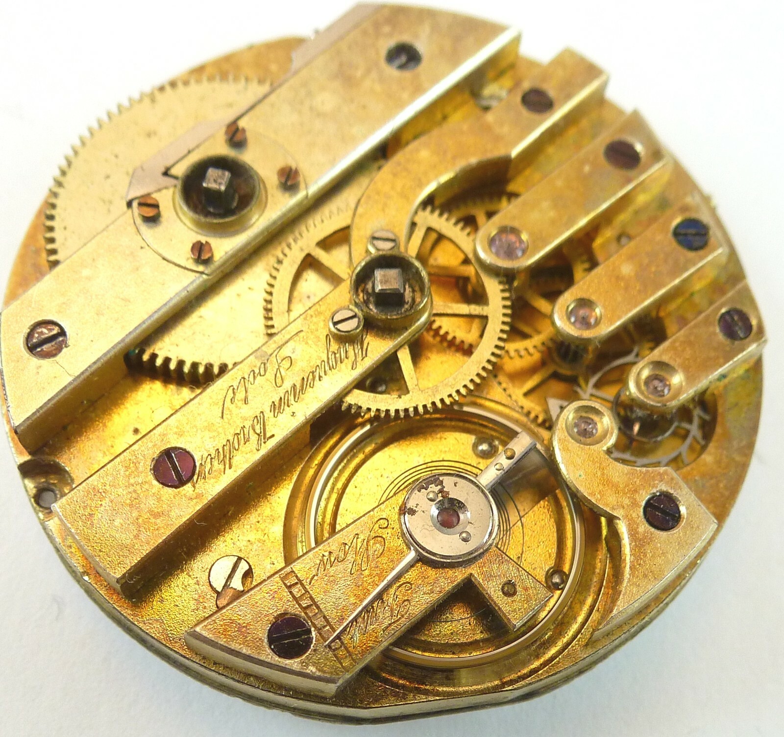 Huguenin Brothers Complete Running Pocket Watch Movement – Parts Repair
