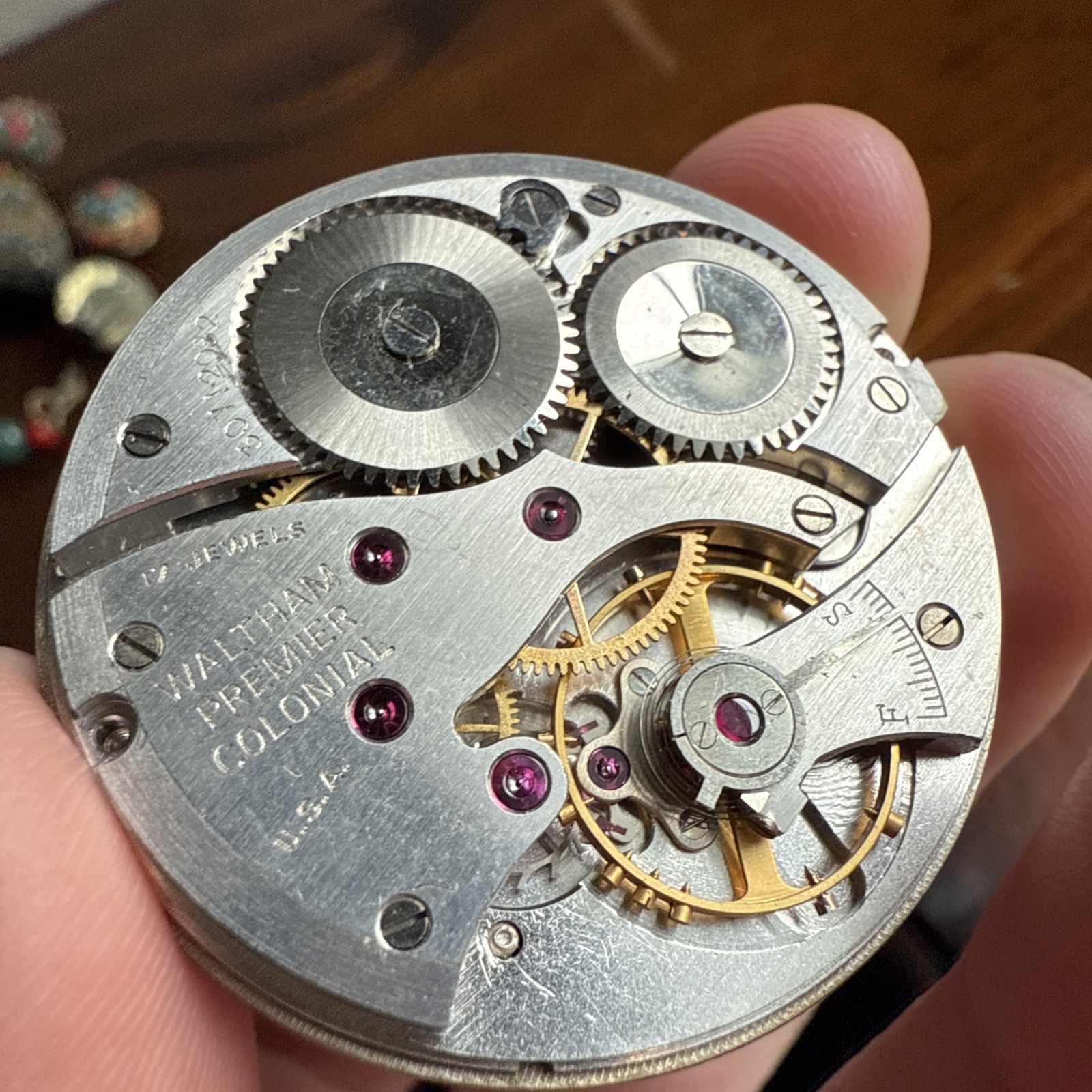 Vintage Waltham Premier 12s 17 Jewels Colonial Movement Good Balance