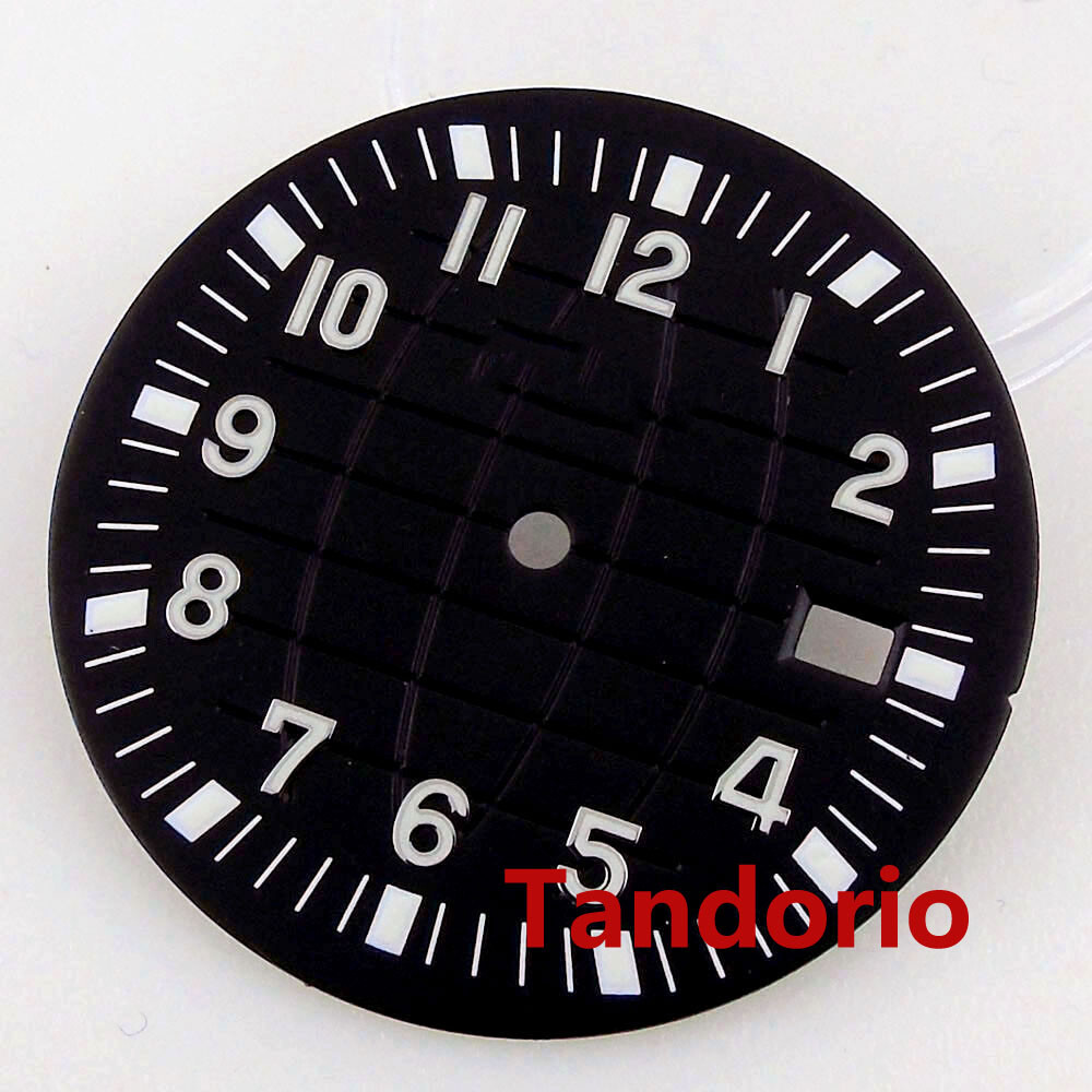 32.9mm Grid Green/Red Dial Fit NH35 NH36 7s26 Movement Green Luminous Index Date