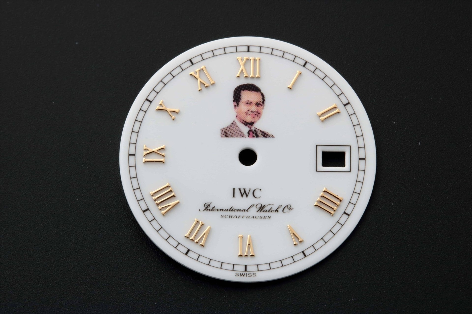 GENUINE IWC Man’s Face Portrait Logo Date Rare Collectible Dial Schaffhausen