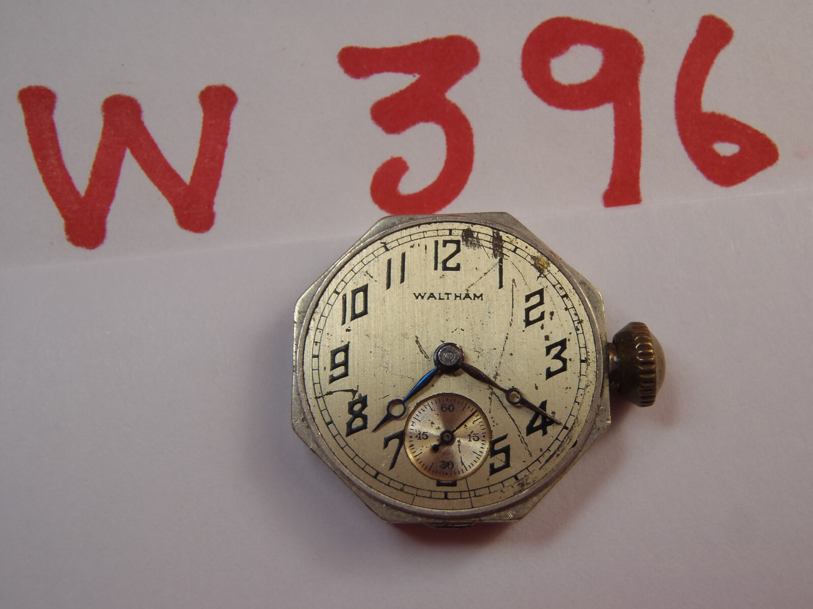 WALTHAM 24 539346 MOVEMENT WIND-UP 27.2 mm X 22.7mm SOLD 4 PARTS