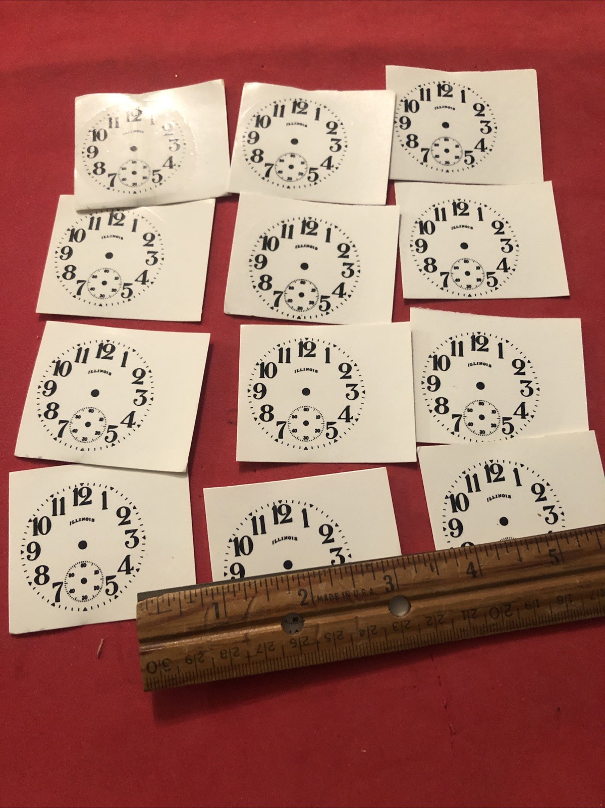 Lot Of 12 Illinois Pocket Watch Dial Decals – For Parts