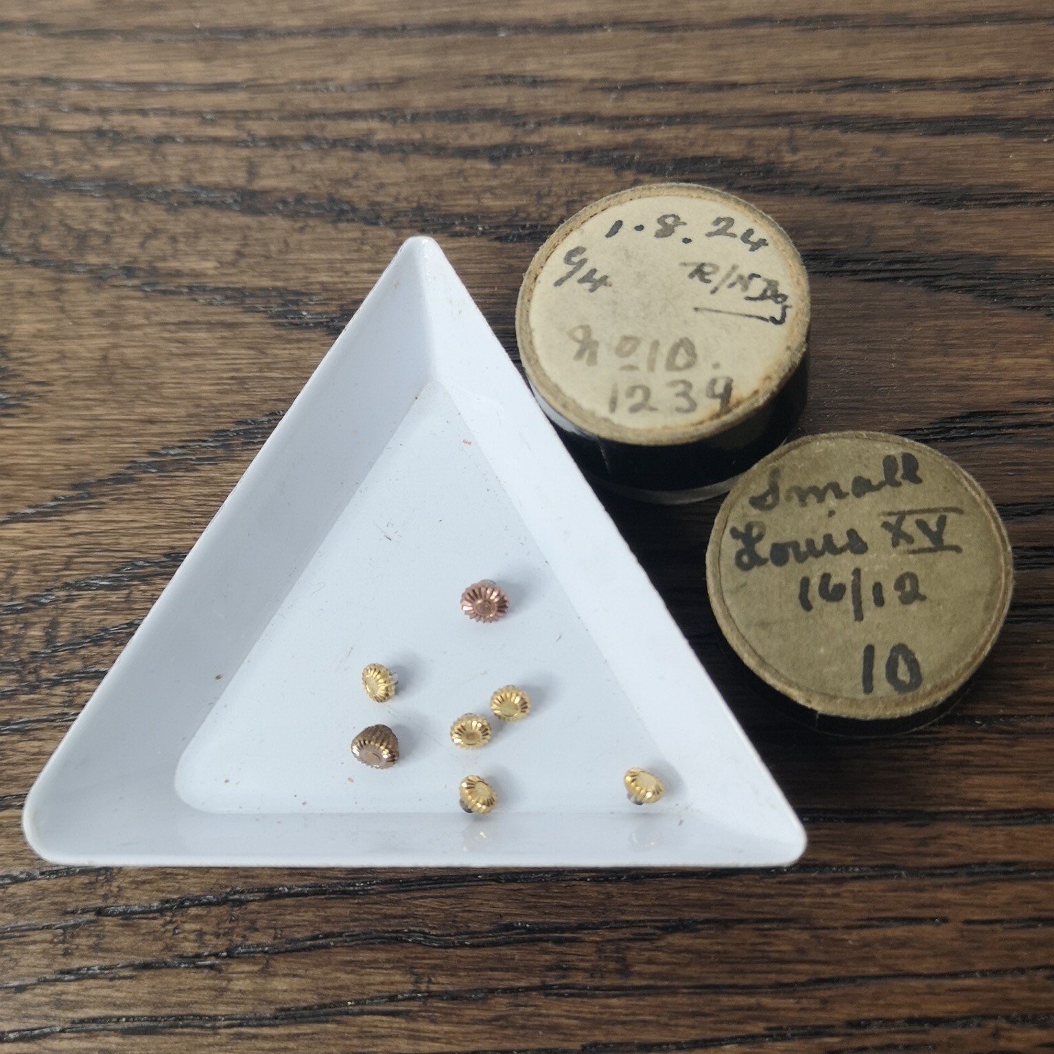 Lot of Small Vintage Louis XV Pocket Watch Crowns Parts, New Old Stock (CT113)