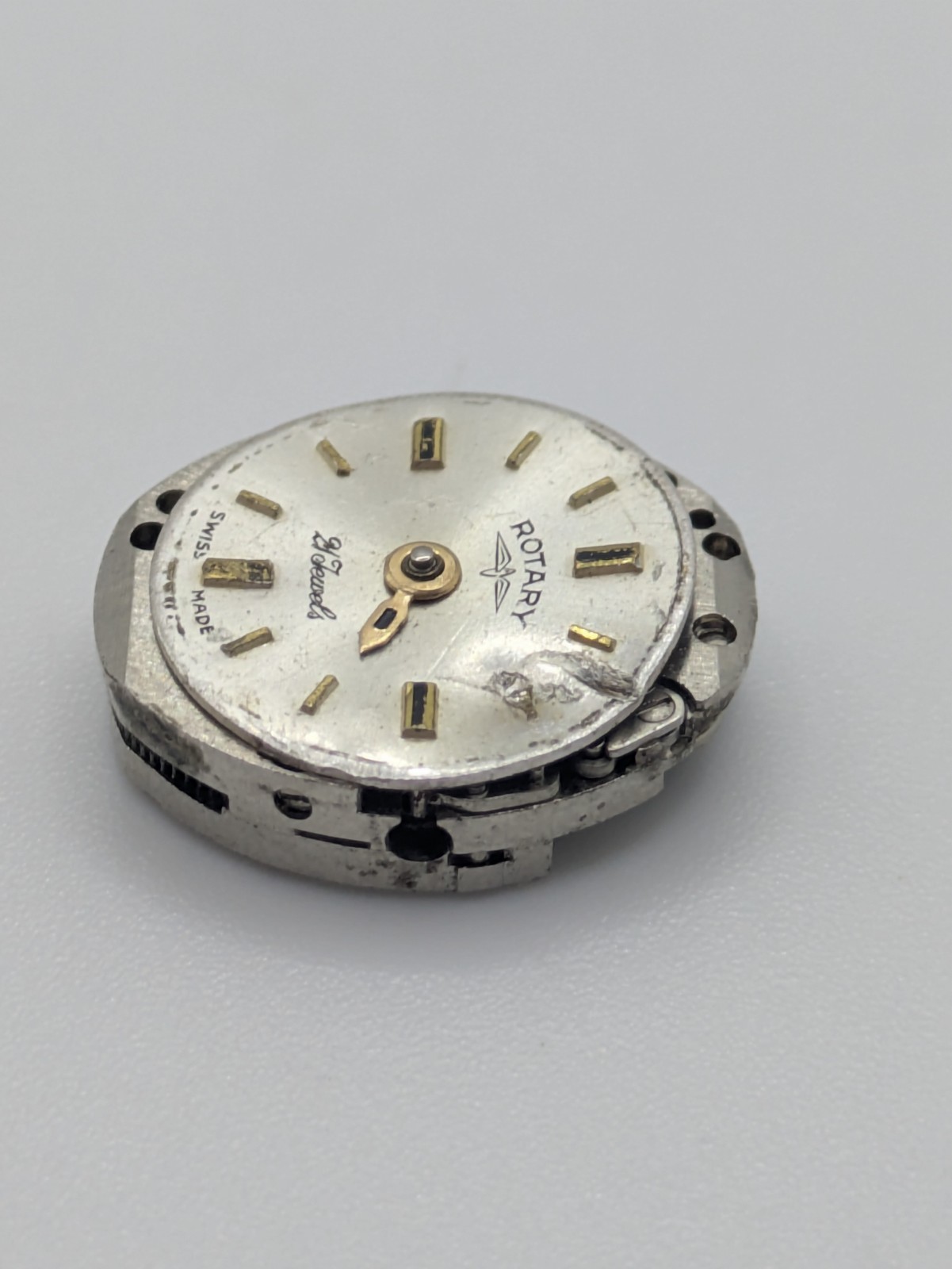 Rotary AS 1677 21 Jewels Manual Watch Movement Dial Parts Repair Untested
