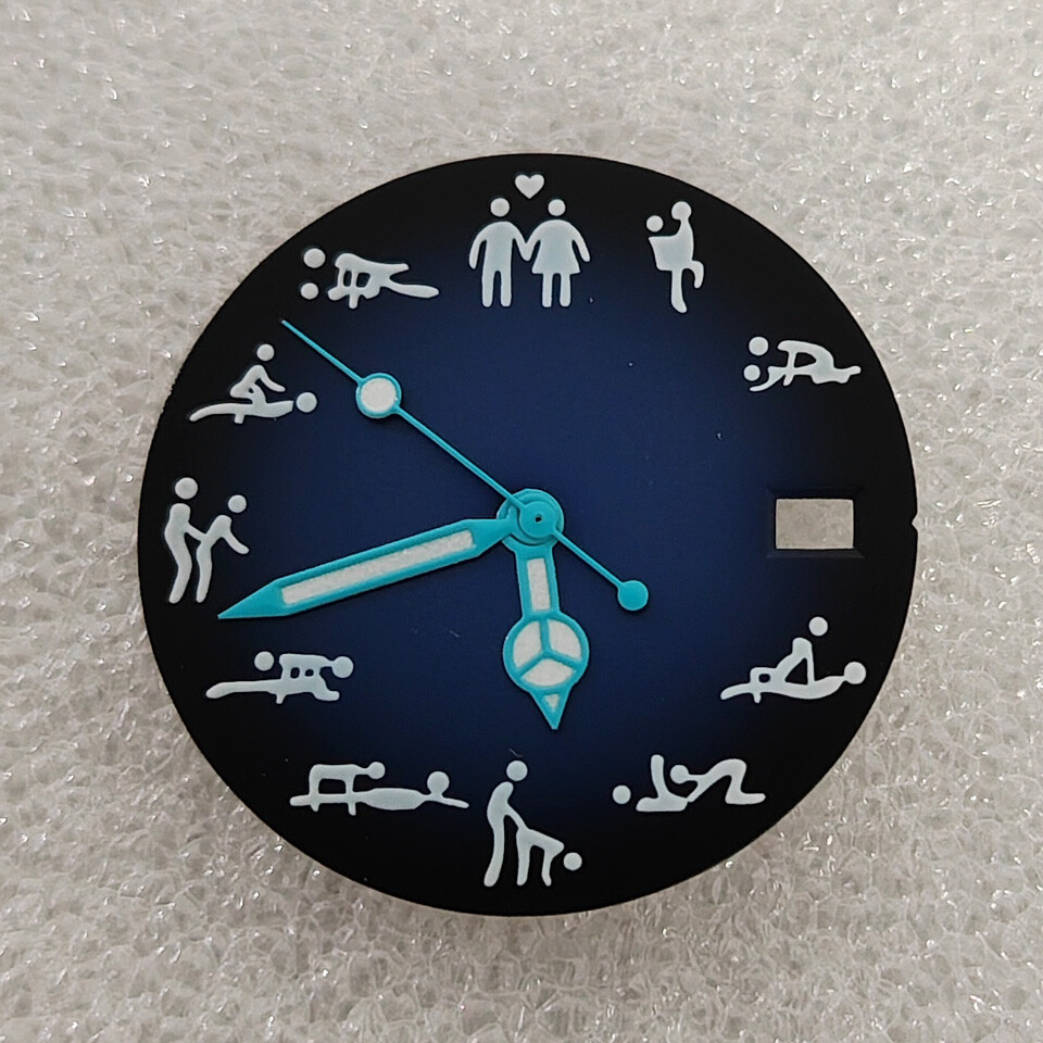 NH35 Dial 28.5mm Gradient Two-color Dial+Hand Green Luminou for NH35/36 Movement