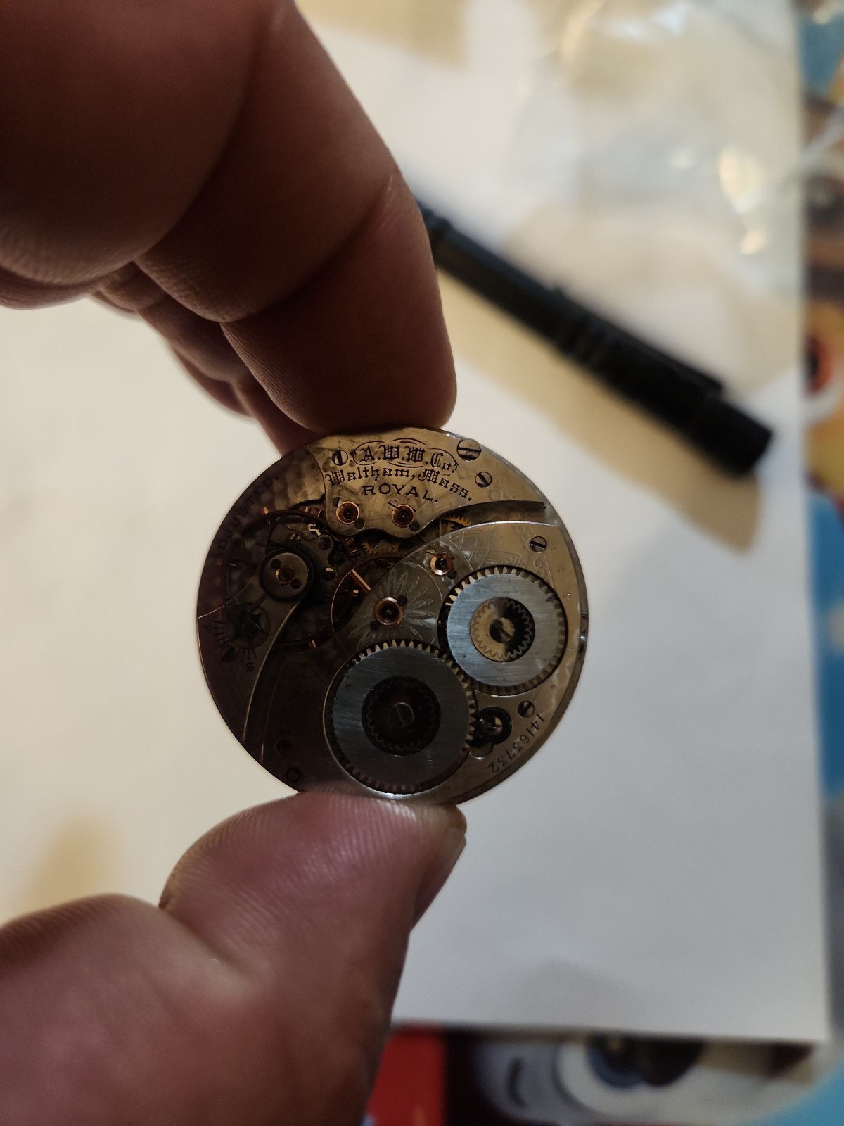 Waltham 17 Jewels 16S Royal Pocket Watch Movement