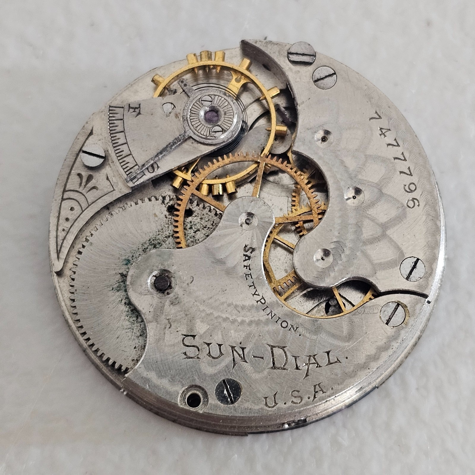 Lot of 4 American Pocket Watch Movements For Parts Waltham Hampden SunDial NY