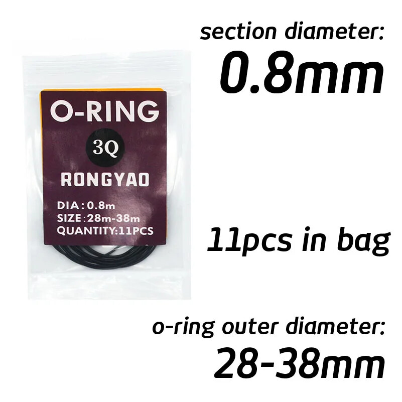 Watch Back Cover Gasket Sealing O-Ring 0.5 0.6 0.7 0.8mm 13-40mm Rear Seal Ring