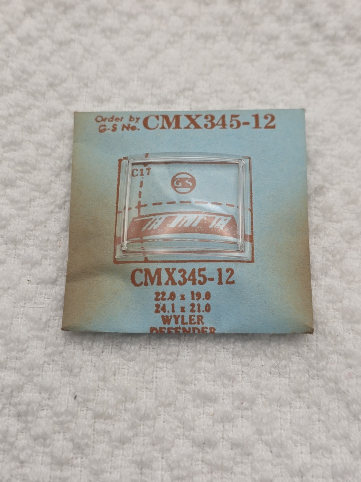 G-S Watch Crystal CMX345-12 Replacement For Wyler Defender 22.0X19.0 24.1X21.0