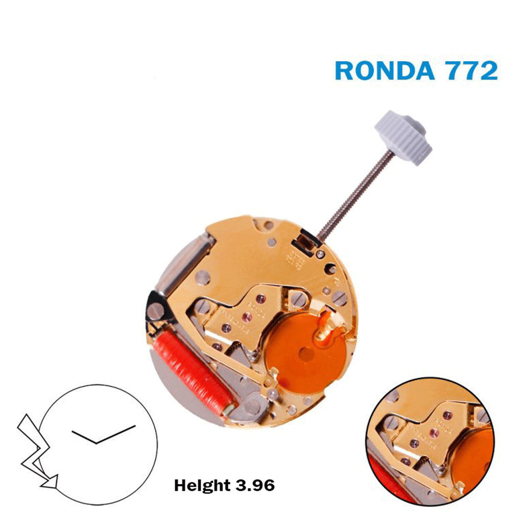 Ronda 772 SWISS🇨🇭 Watch MOVEMENT Without Disk , 2 Hands