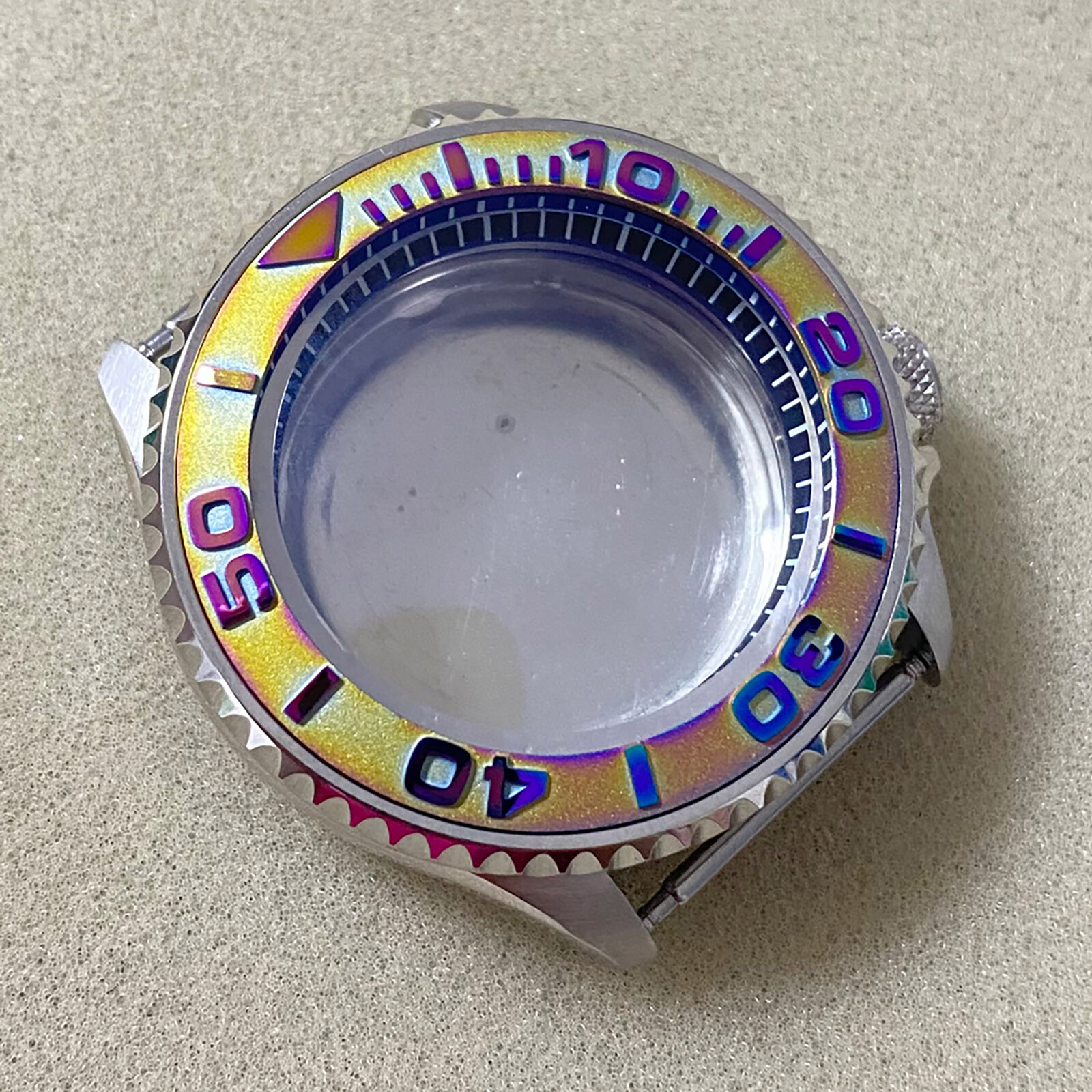 For NH35/NH36/4R Movement 41.5MM Watch Case 3.8 o’clock Crown Mineral Glass Case