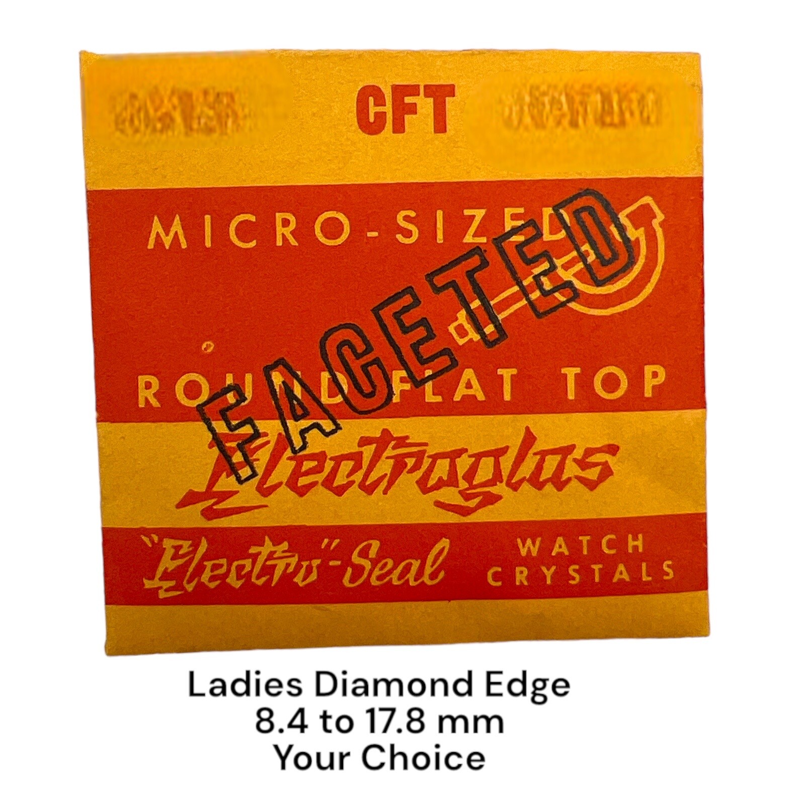 Ladies Faceted Round Watch Crystal Electroglas Diamond 10.1 to 17.9 mm VTG NOS