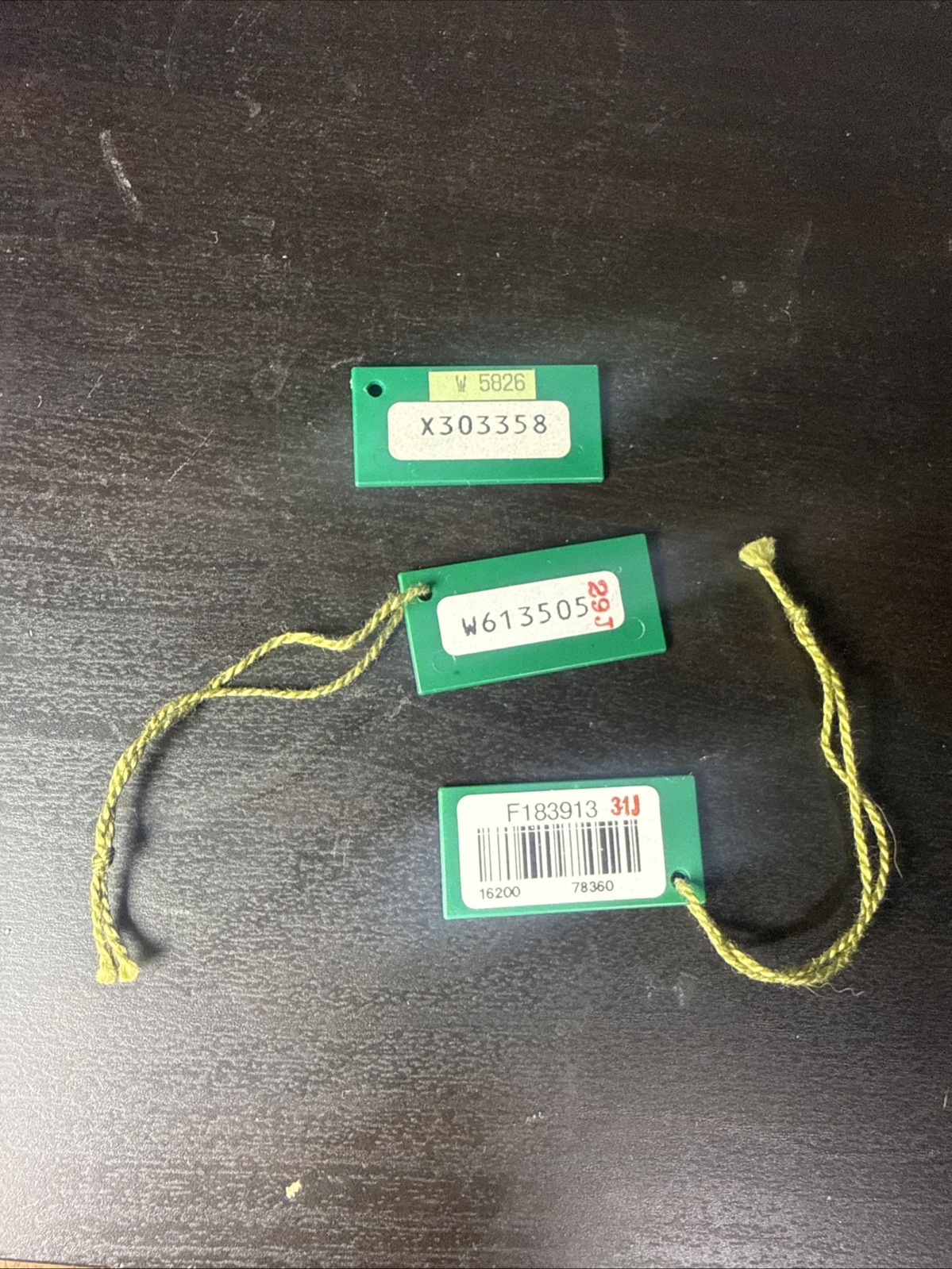 Set Of 3 Authentic Rolex Green Serial Hang Tags Datejust Submariner GMT Master