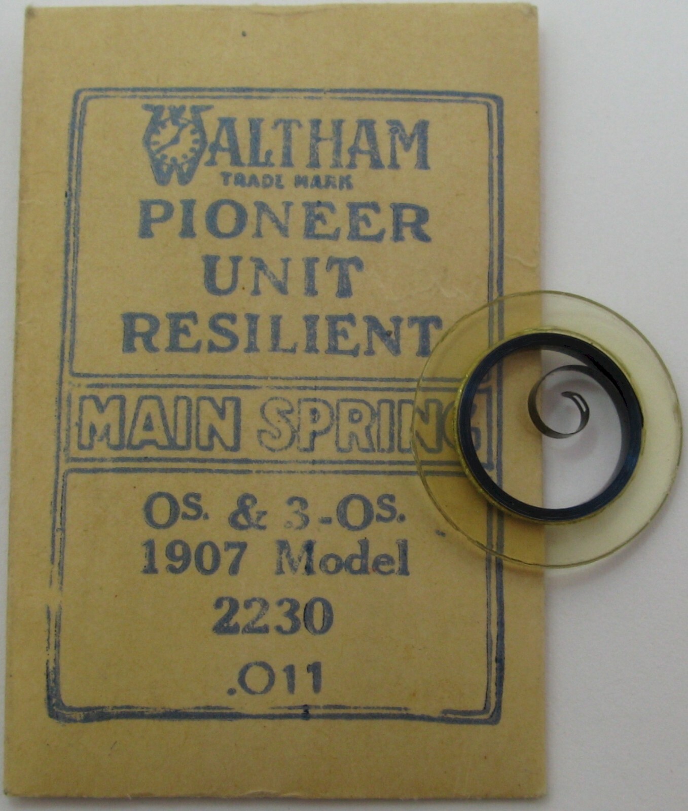 New Waltham 0s to 3/0s series 2230 Mainspring * blue alloy *