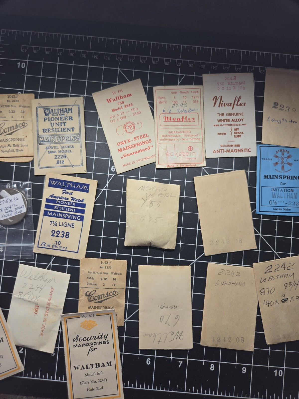 waltham pocket watch barrel arbor mainspring lot 750 670 2242 2247 2250 2243
