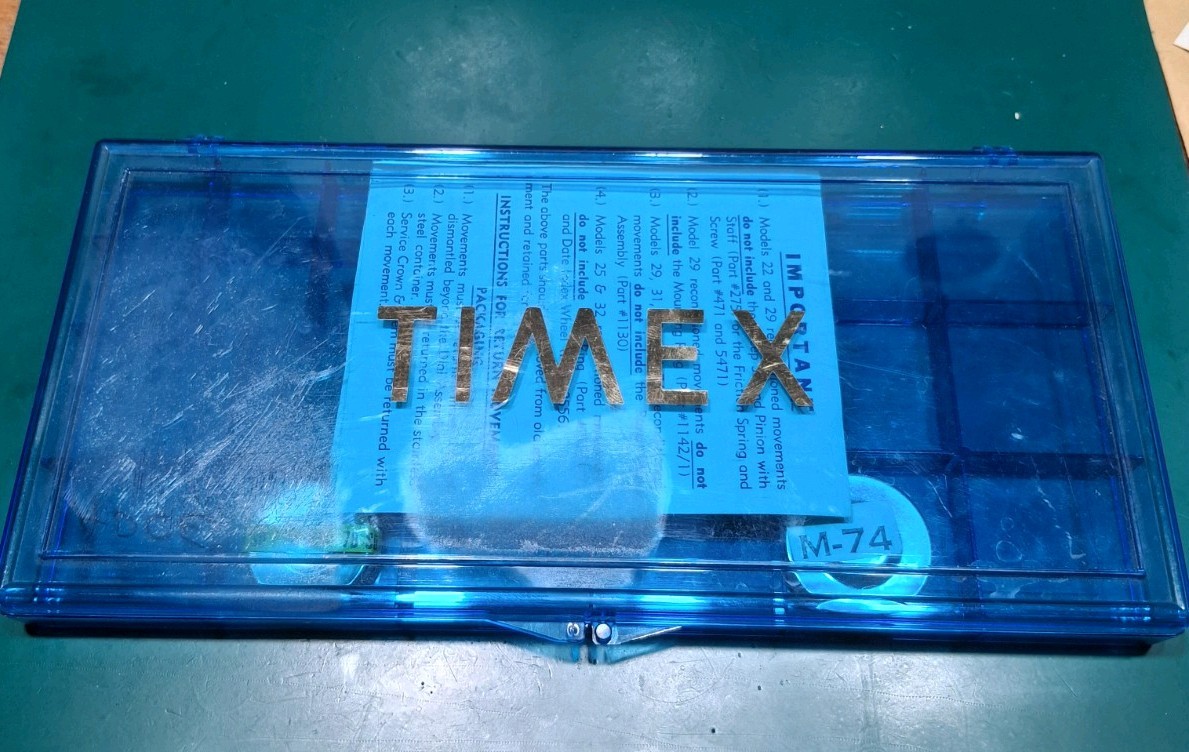 Vintage Timex Watchmaker Service Movement Exchange Case w/Running Movements