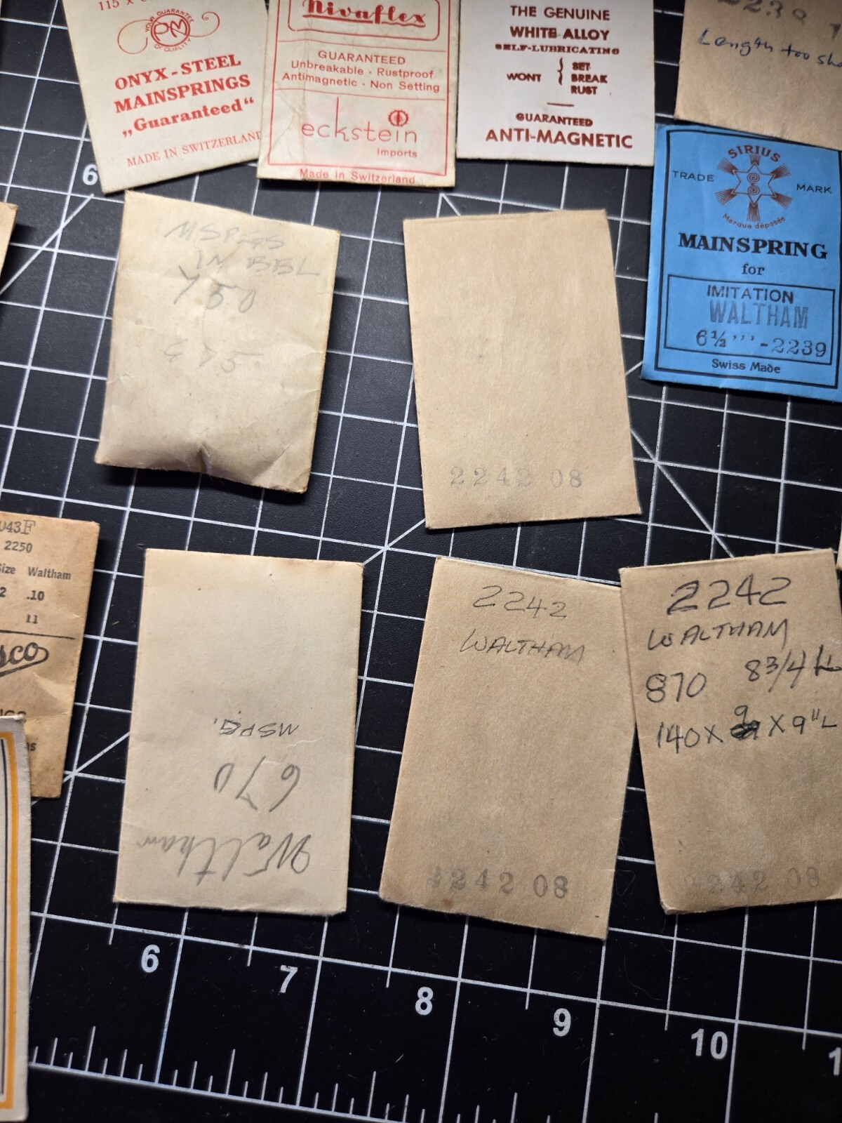waltham pocket watch barrel arbor mainspring lot 750 670 2242 2247 2250 2243