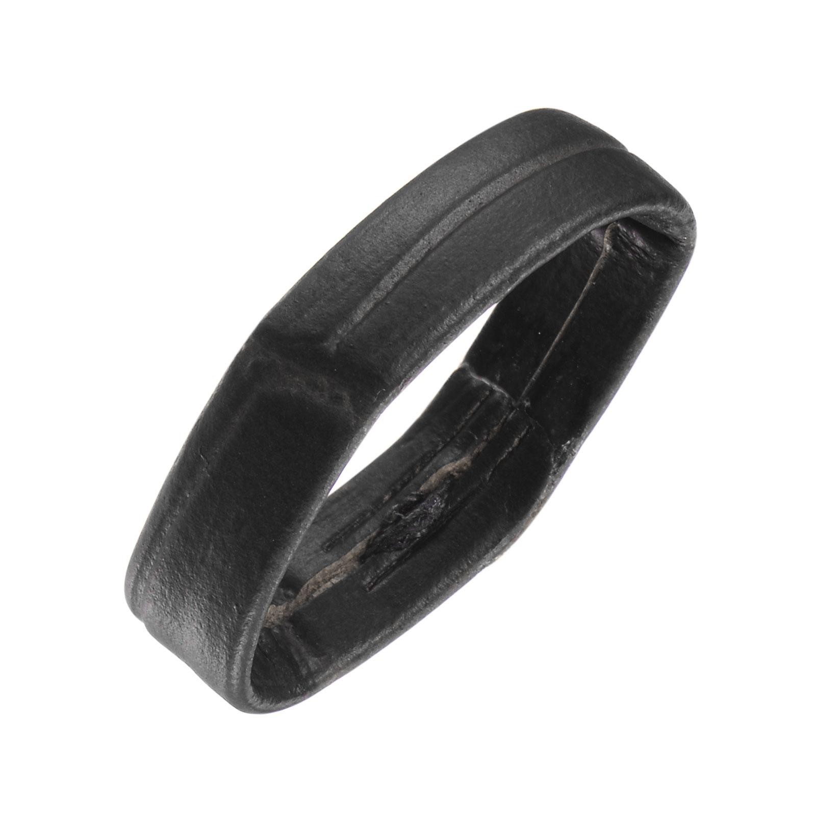 6 Pcs PU Leather Loops Retaining Ring for 24mm Width Watch Band, Black
